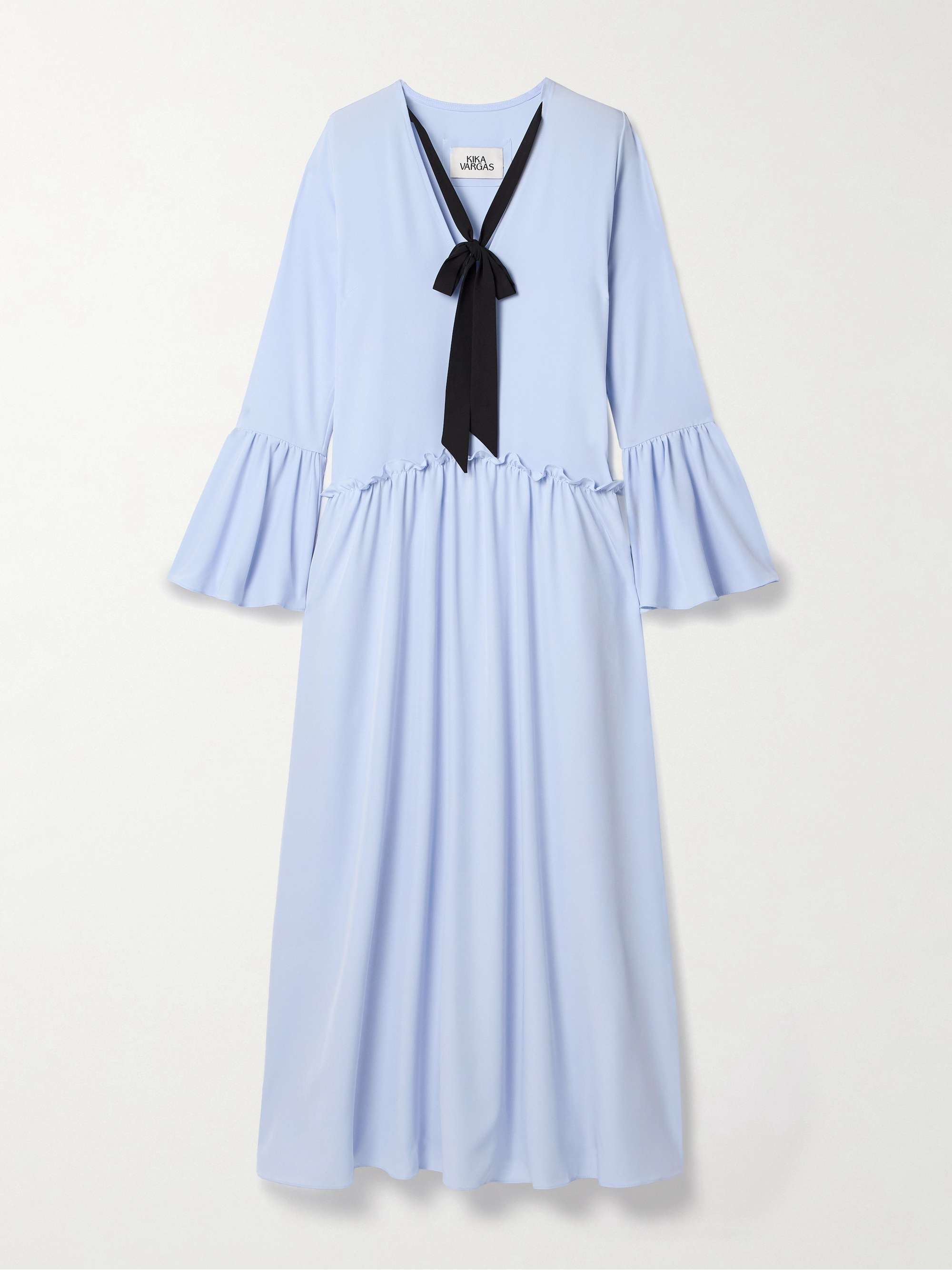 Geral tie-detailed gathered satin maxi dress view