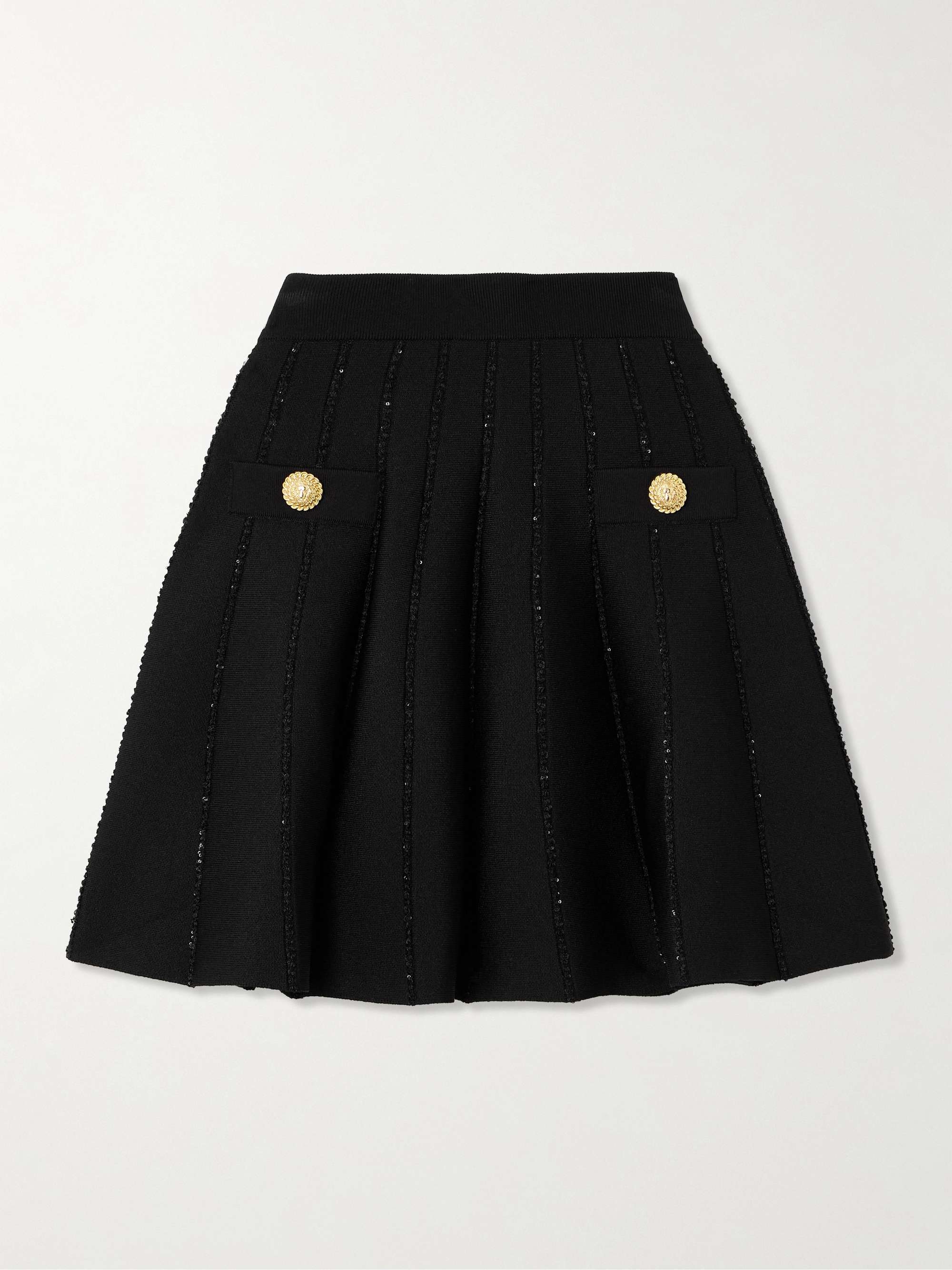 Sequin-embellished knitted mini skirt view