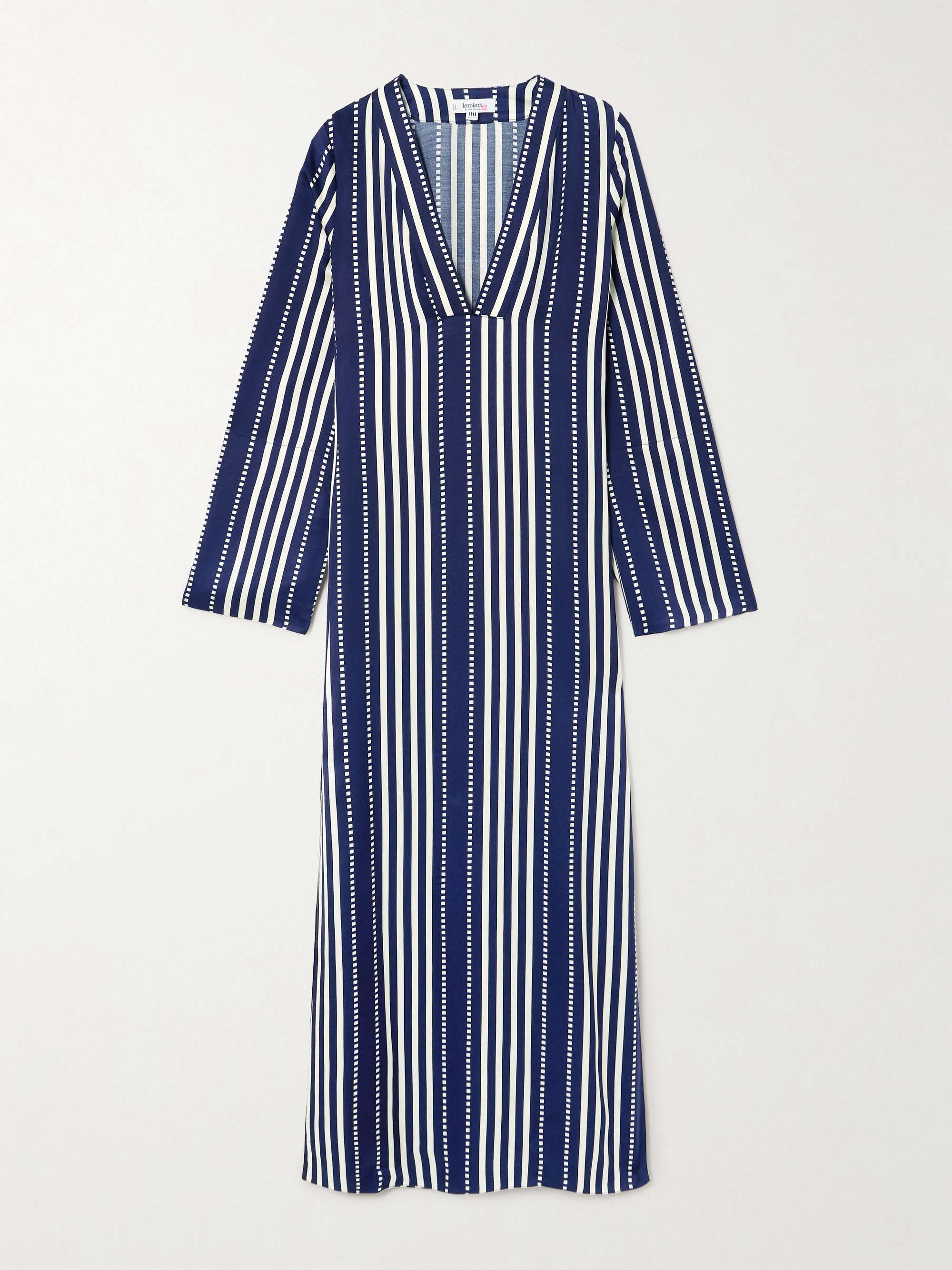 Theodora striped ECOVERO™-blend satin dress view
