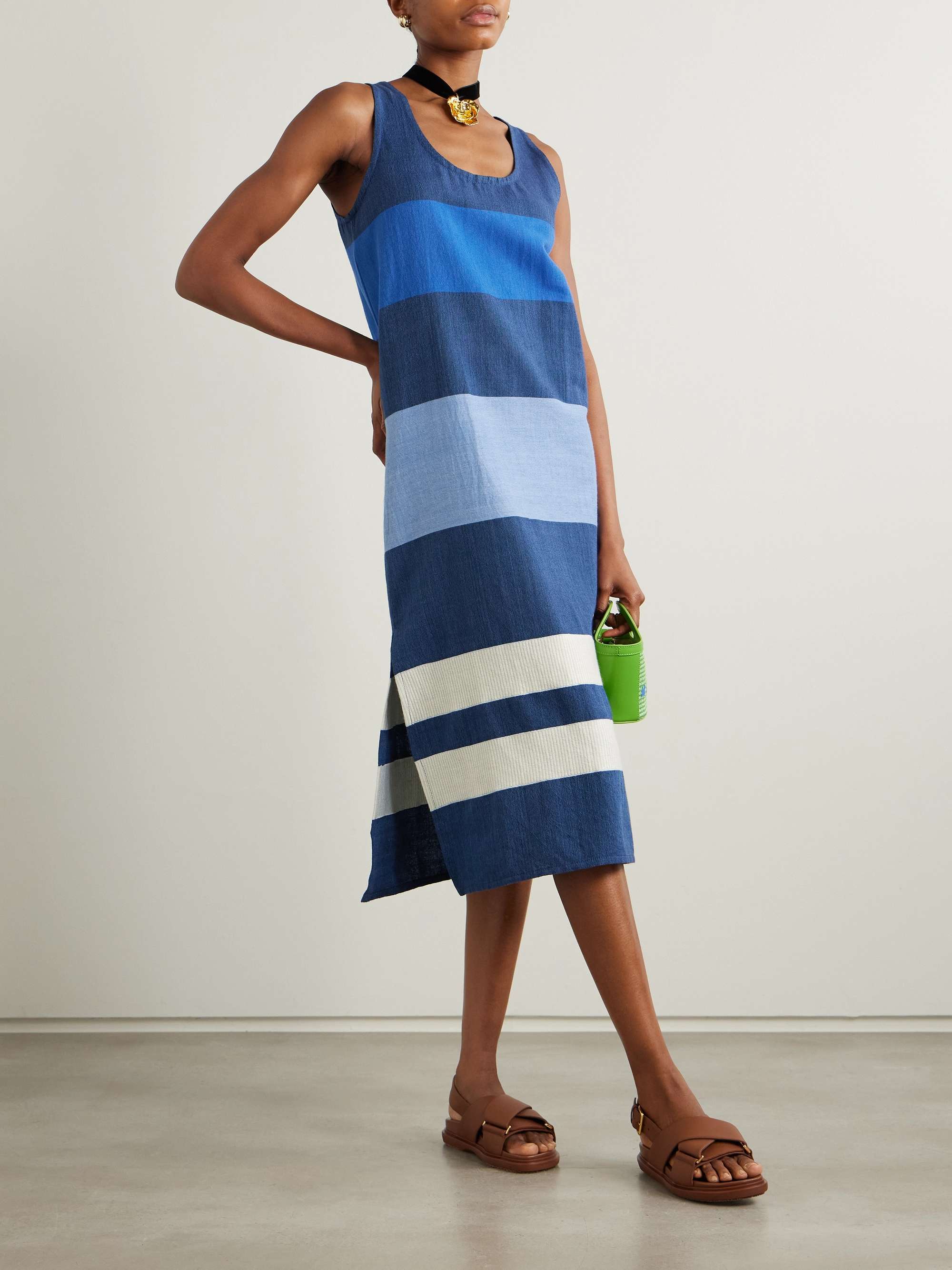 Lilian striped cotton midi dress view