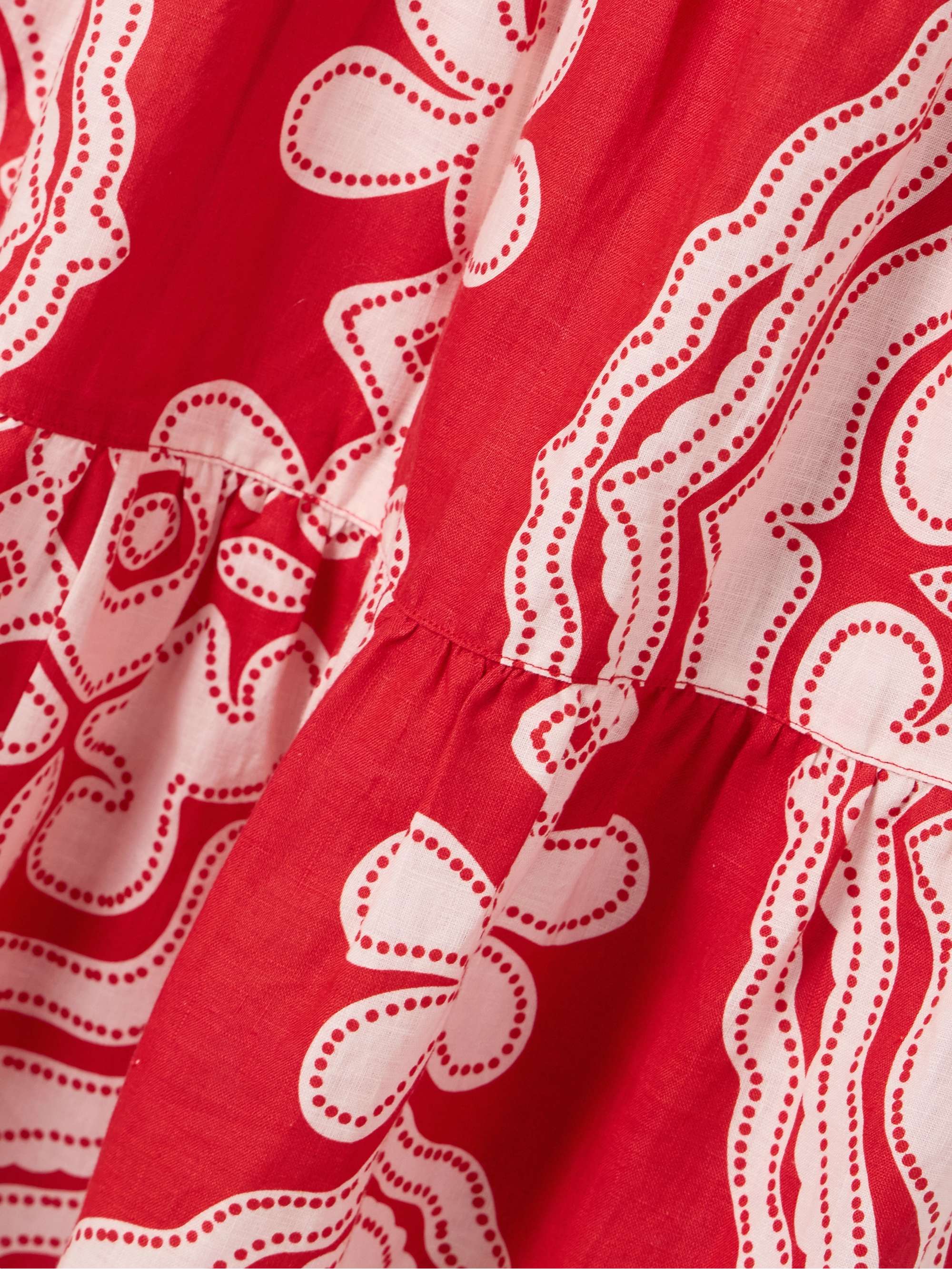 Sanaa belted printed linen maxi skirt view