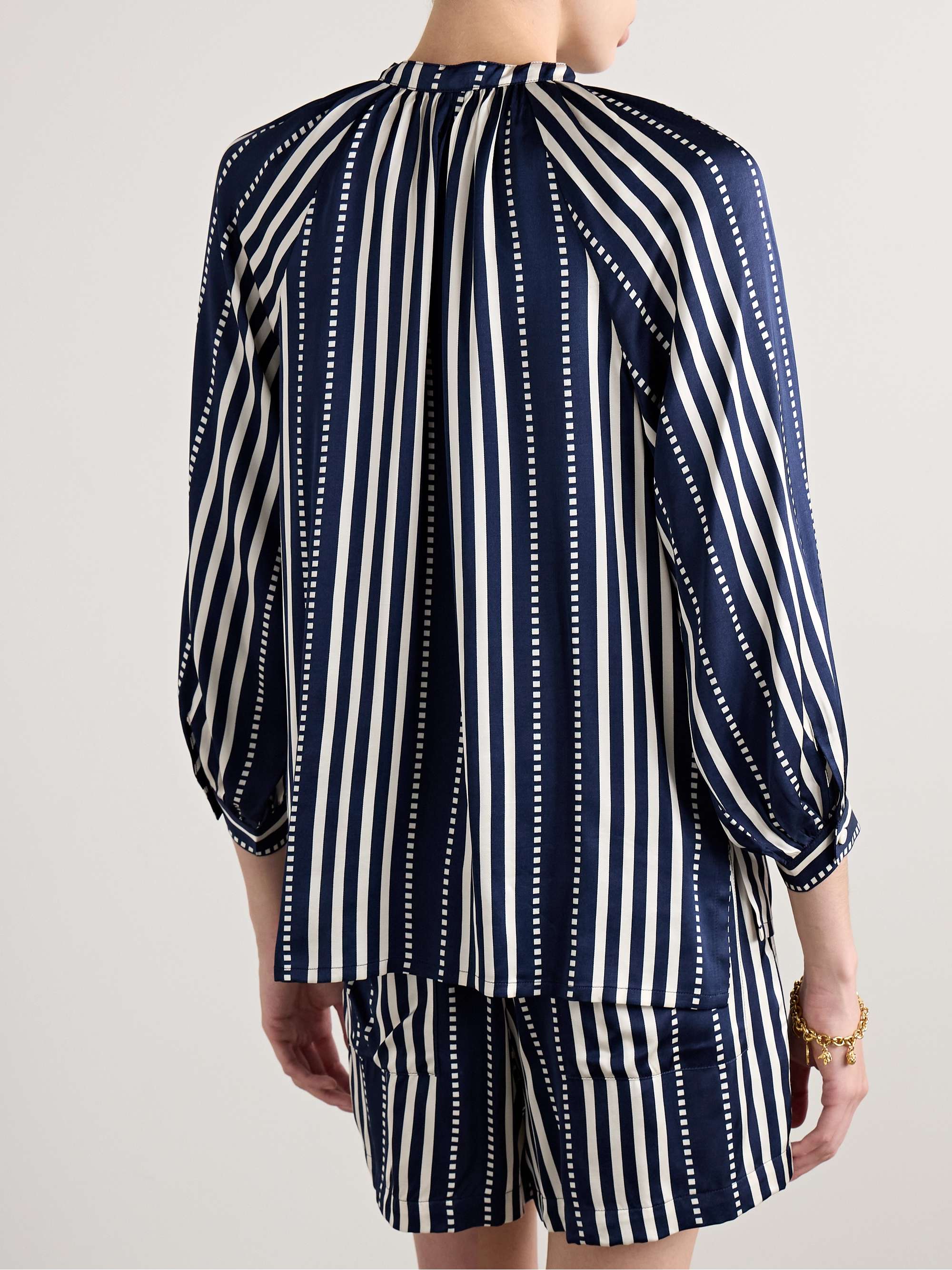 Mita striped satin blouse view