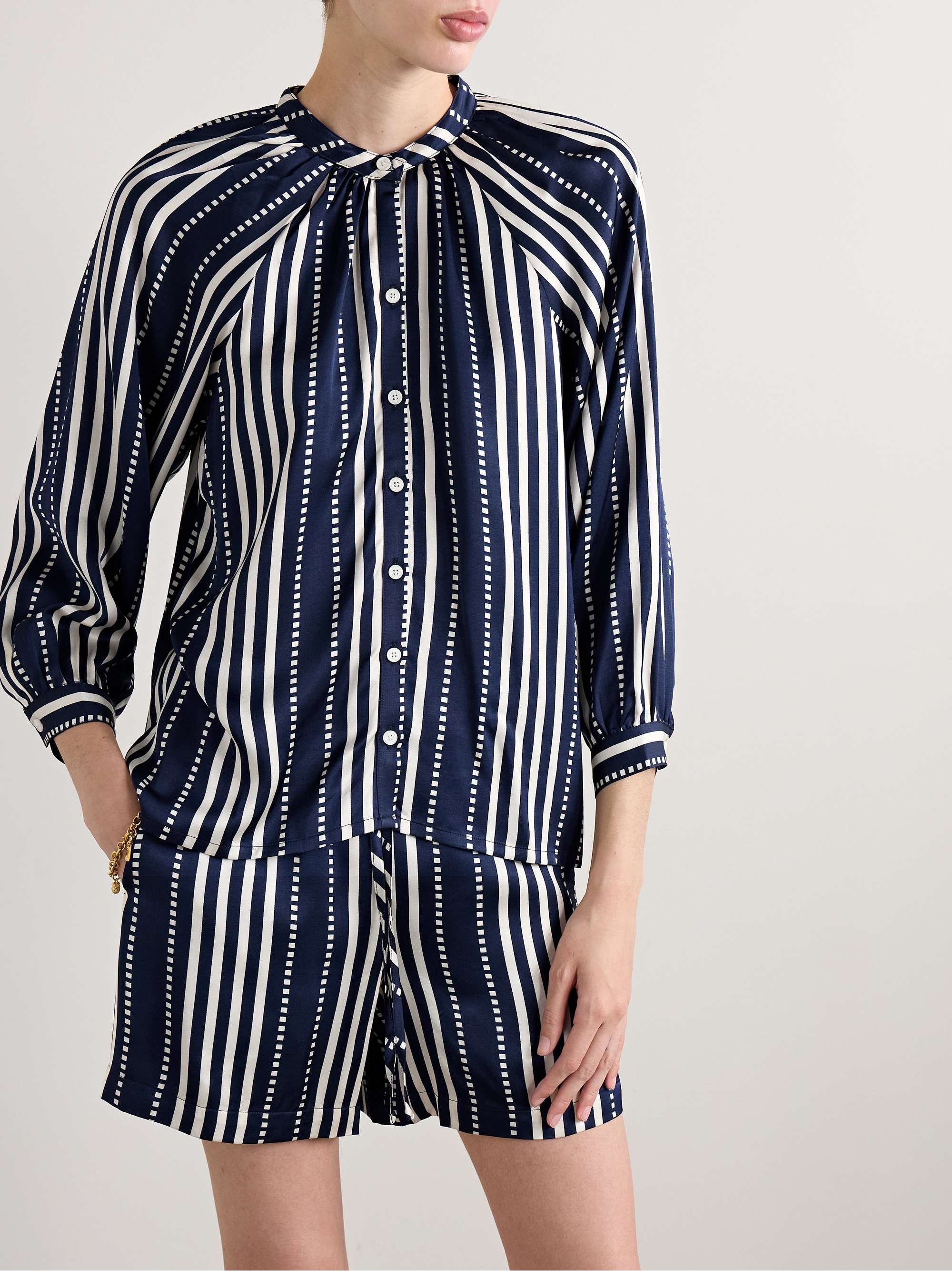 Mita striped satin blouse view
