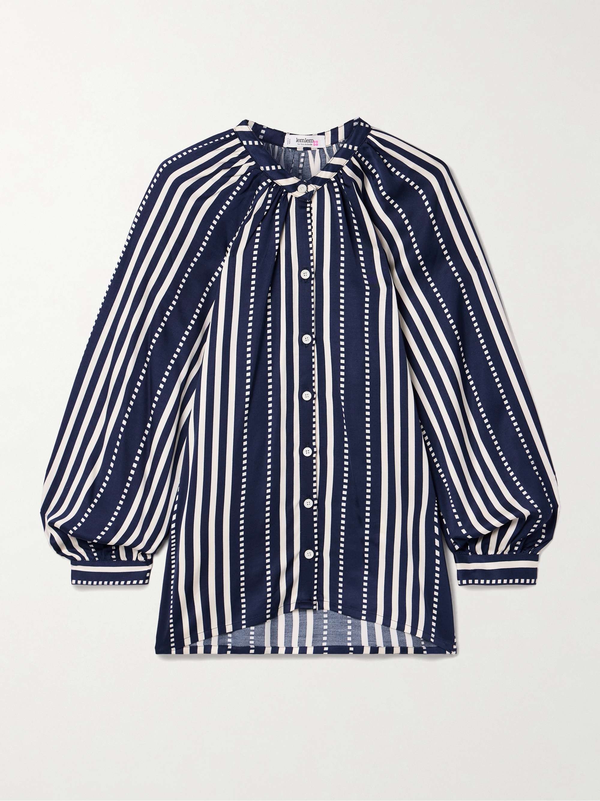 Mita striped satin blouse view