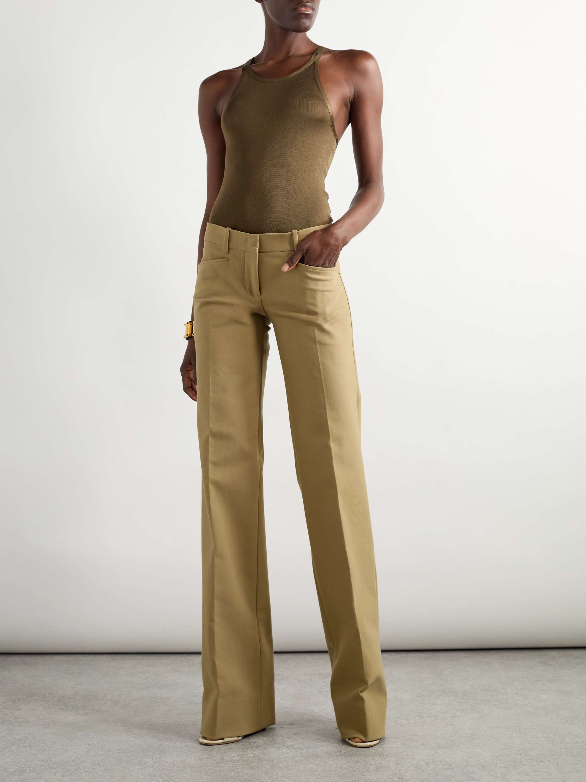 Knitted silk tank top view