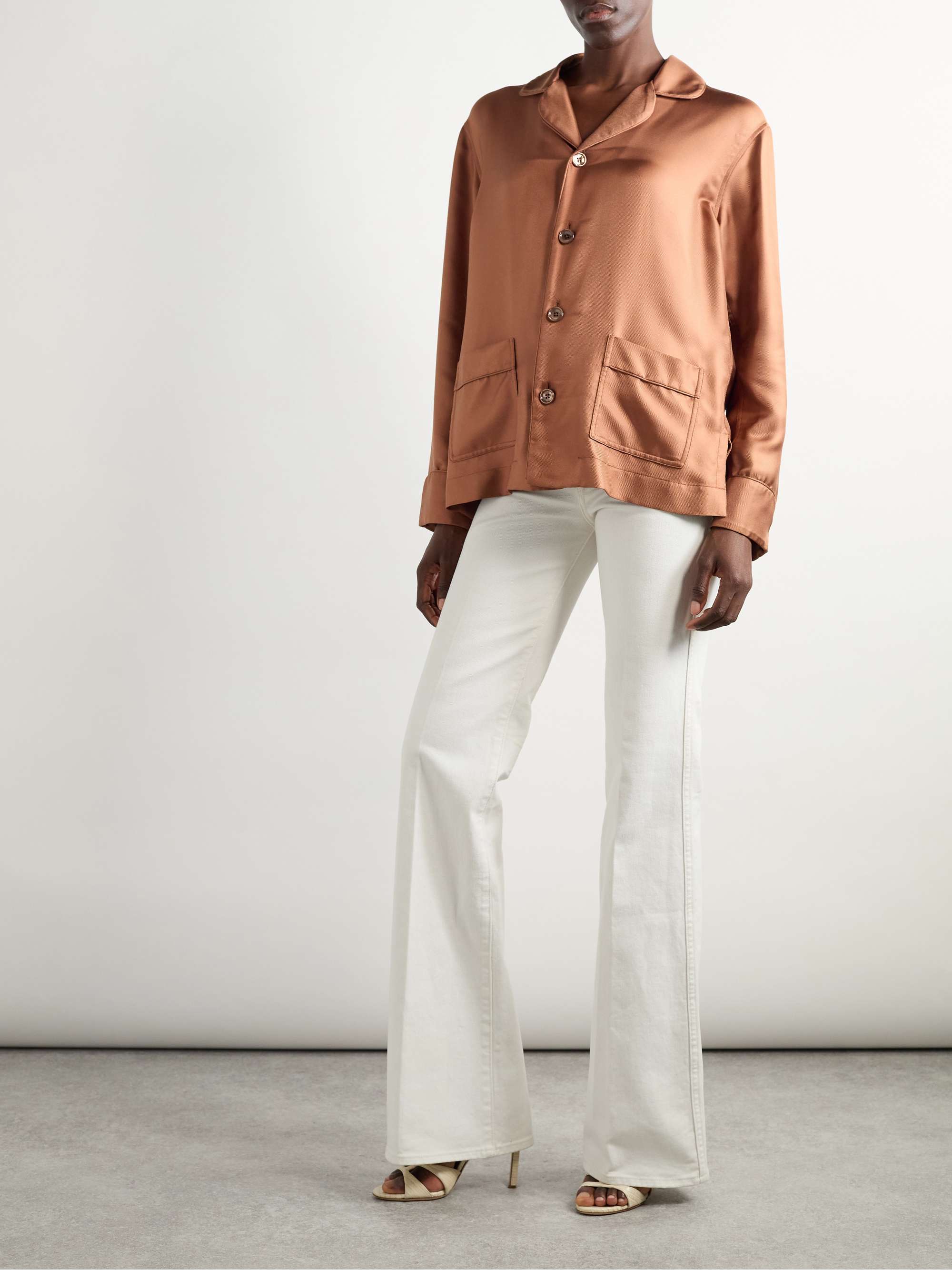 Silk-twill shirt view