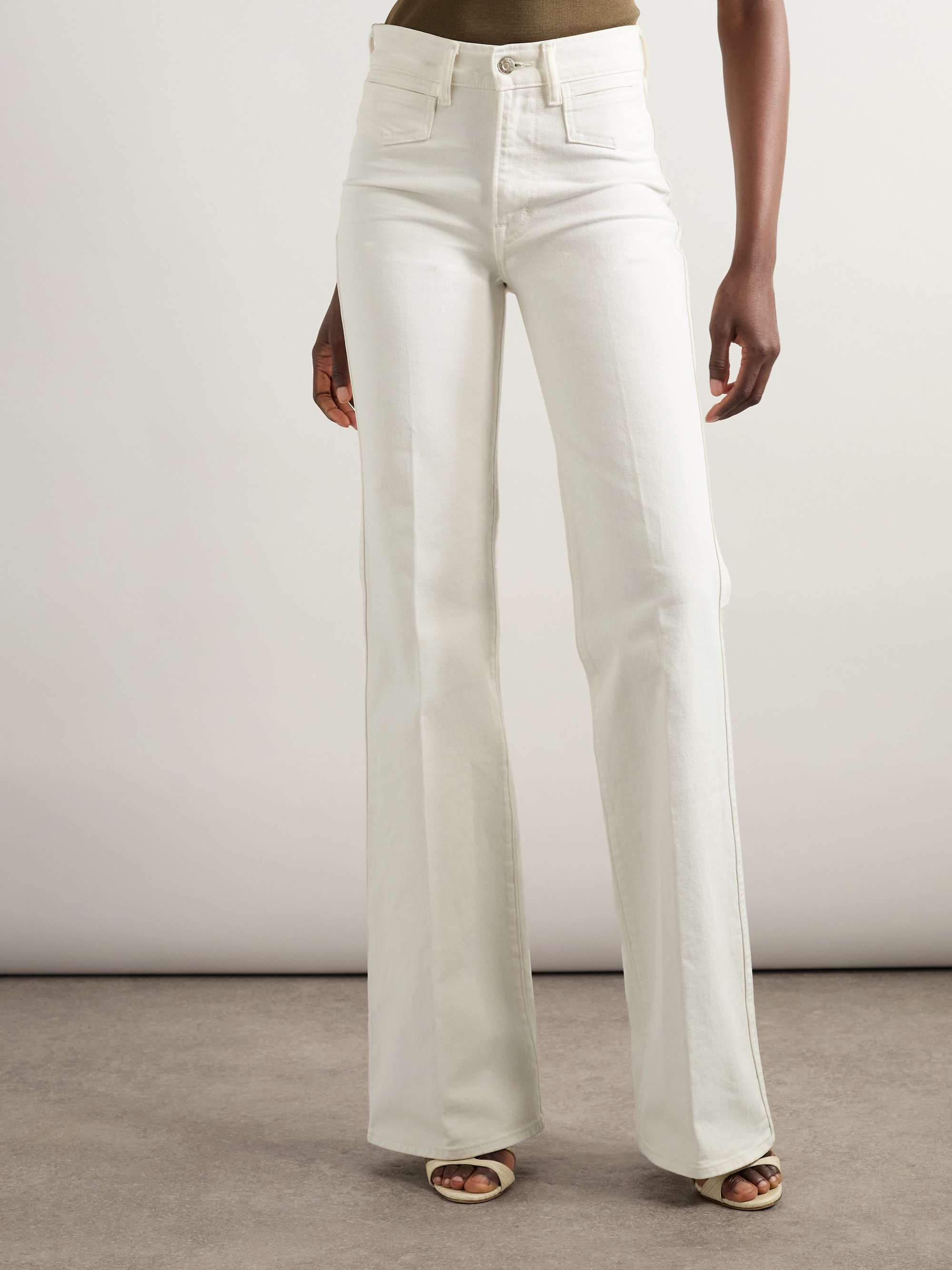 Mid-rise flared denim jeans view