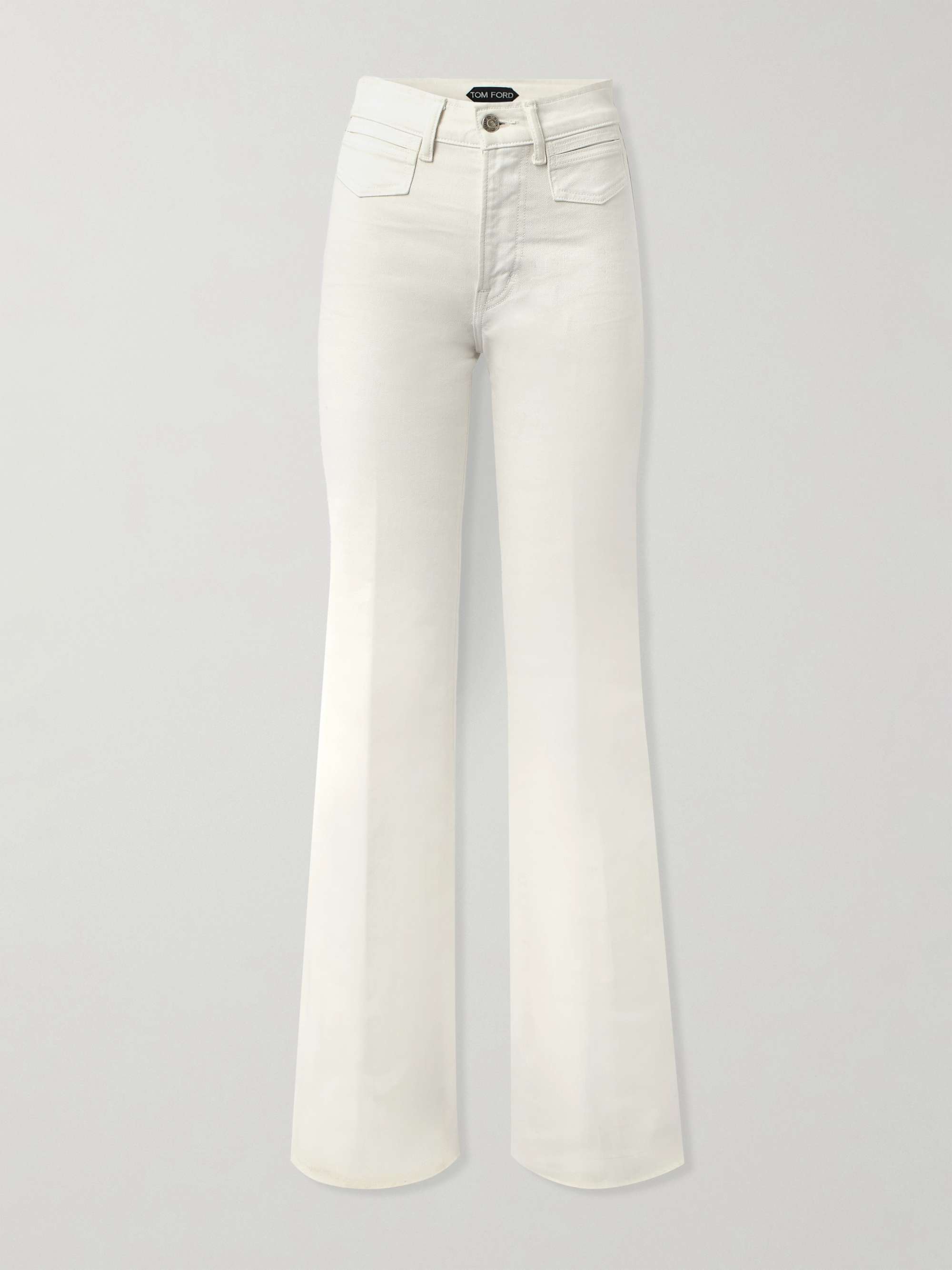 Mid-rise flared denim jeans view