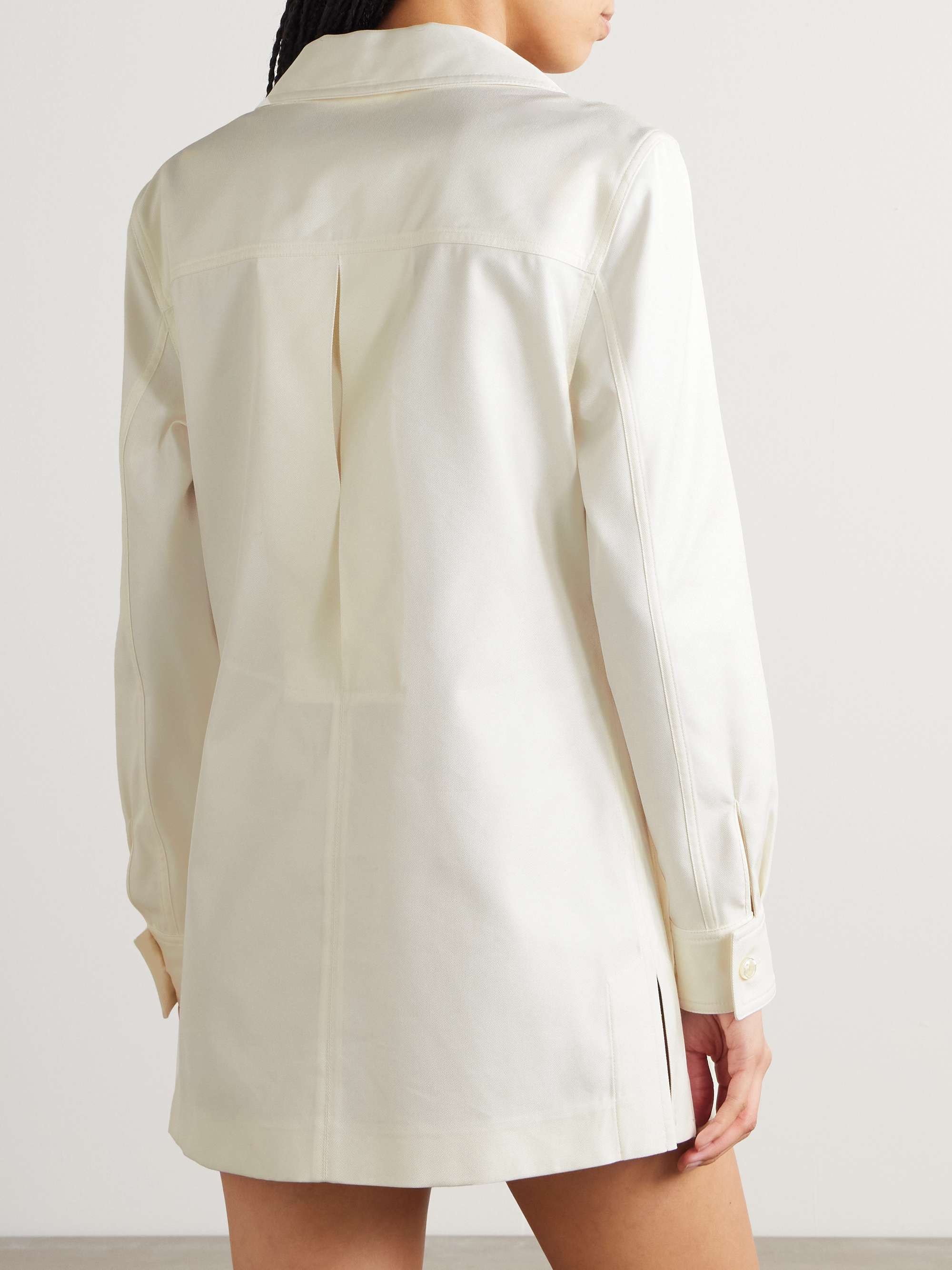 Lace-up cotton and silk-blend twill mini dress view