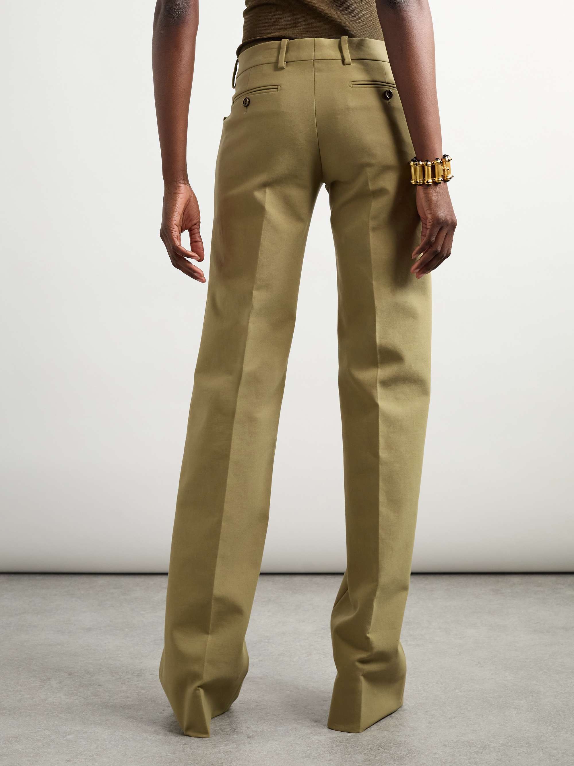 Straight-leg stretch-cotton trousers view