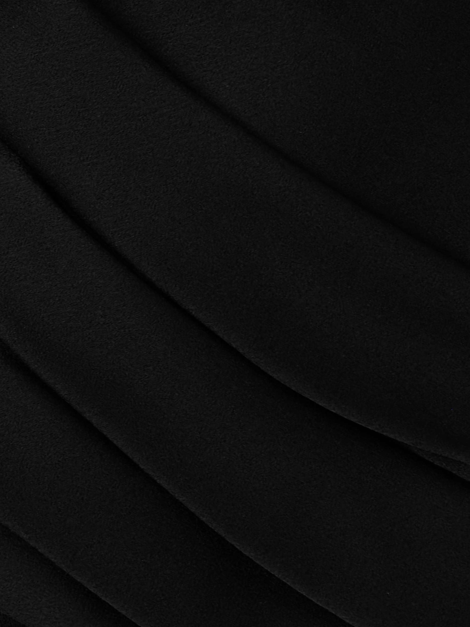Off-the-shoulder bow-embellished pleated satin-trimmed crepe maxi dress view