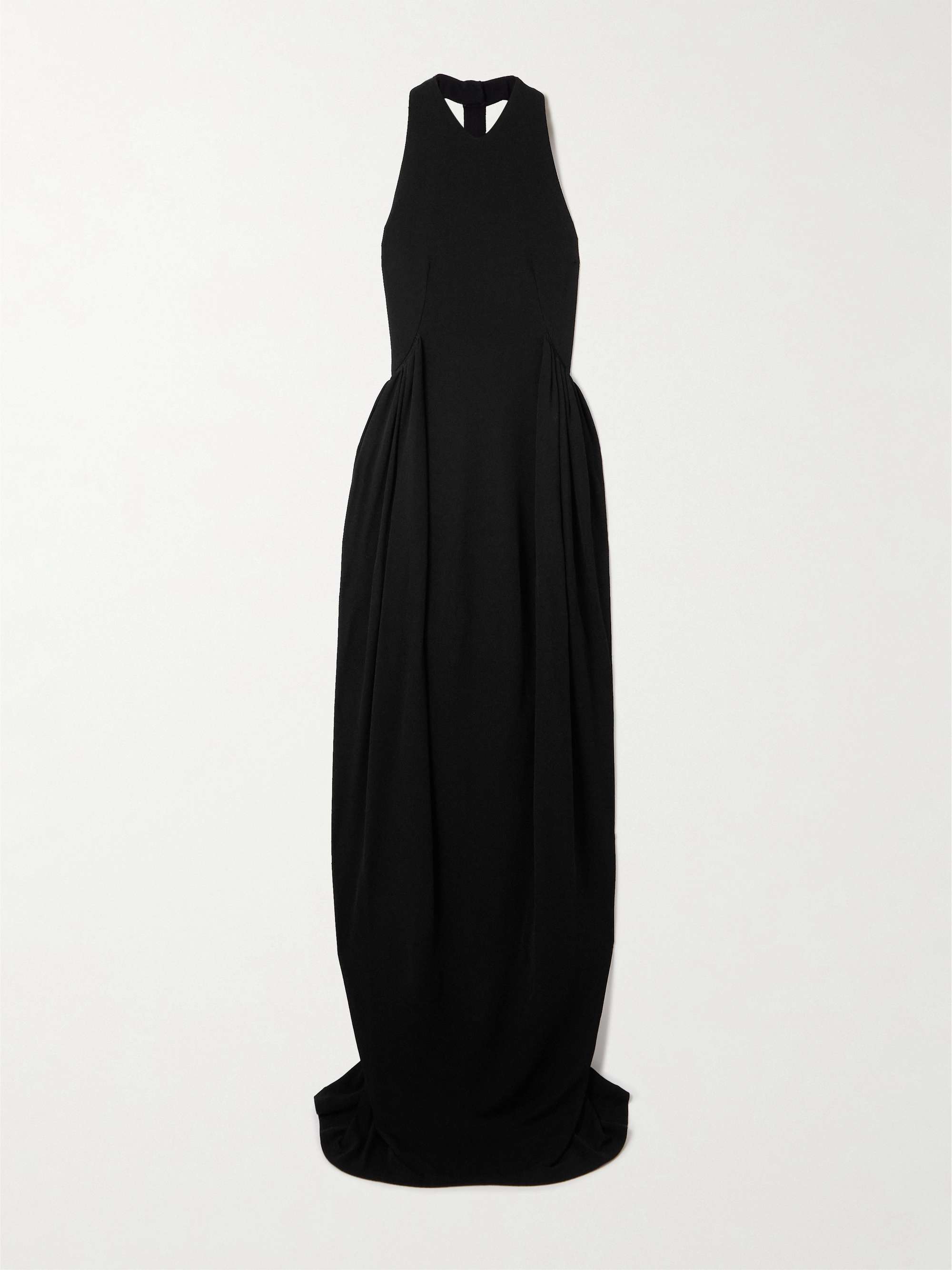 Draped crepe halterneck gown view
