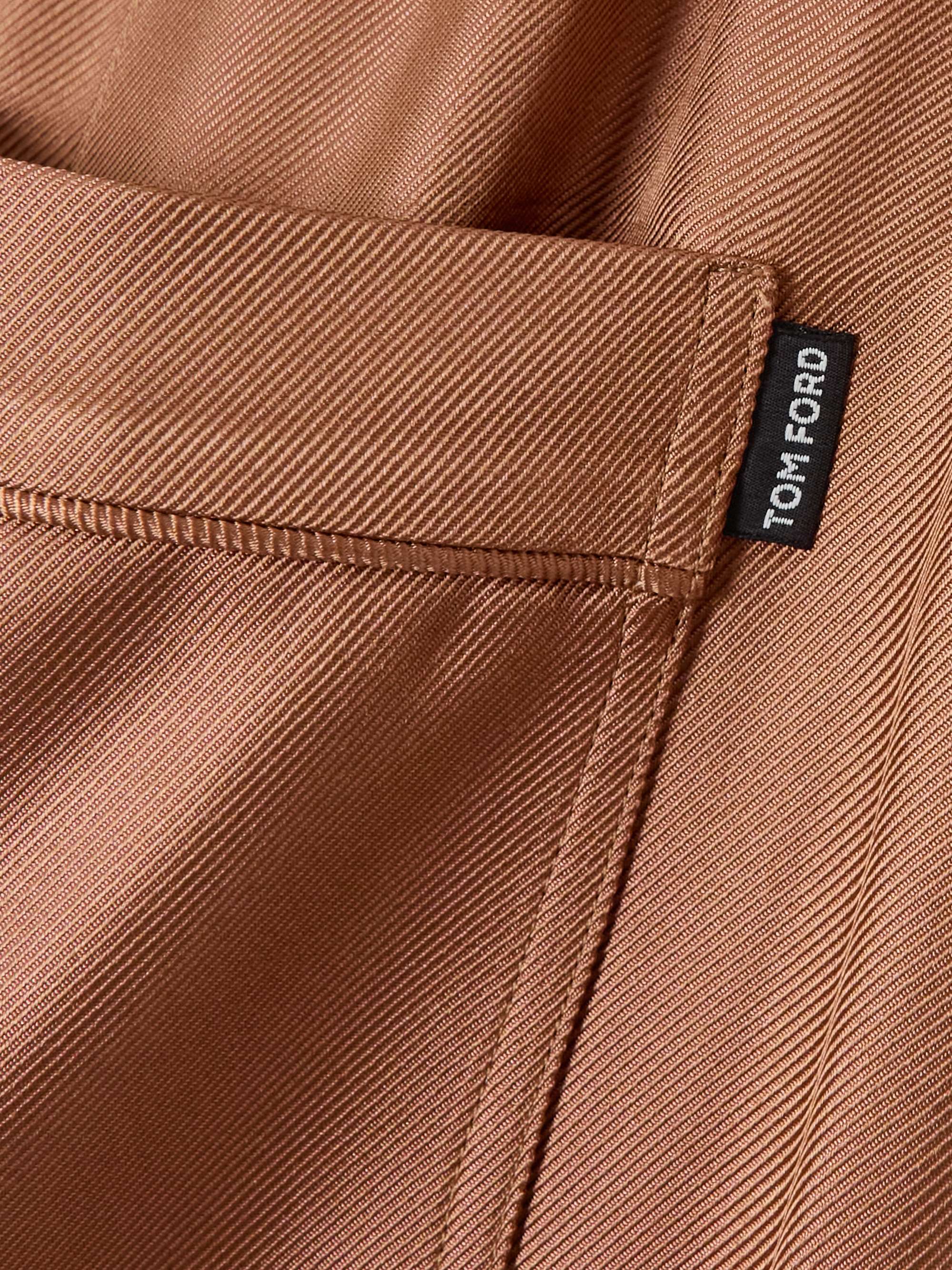 Silk-twill wide-leg pants view