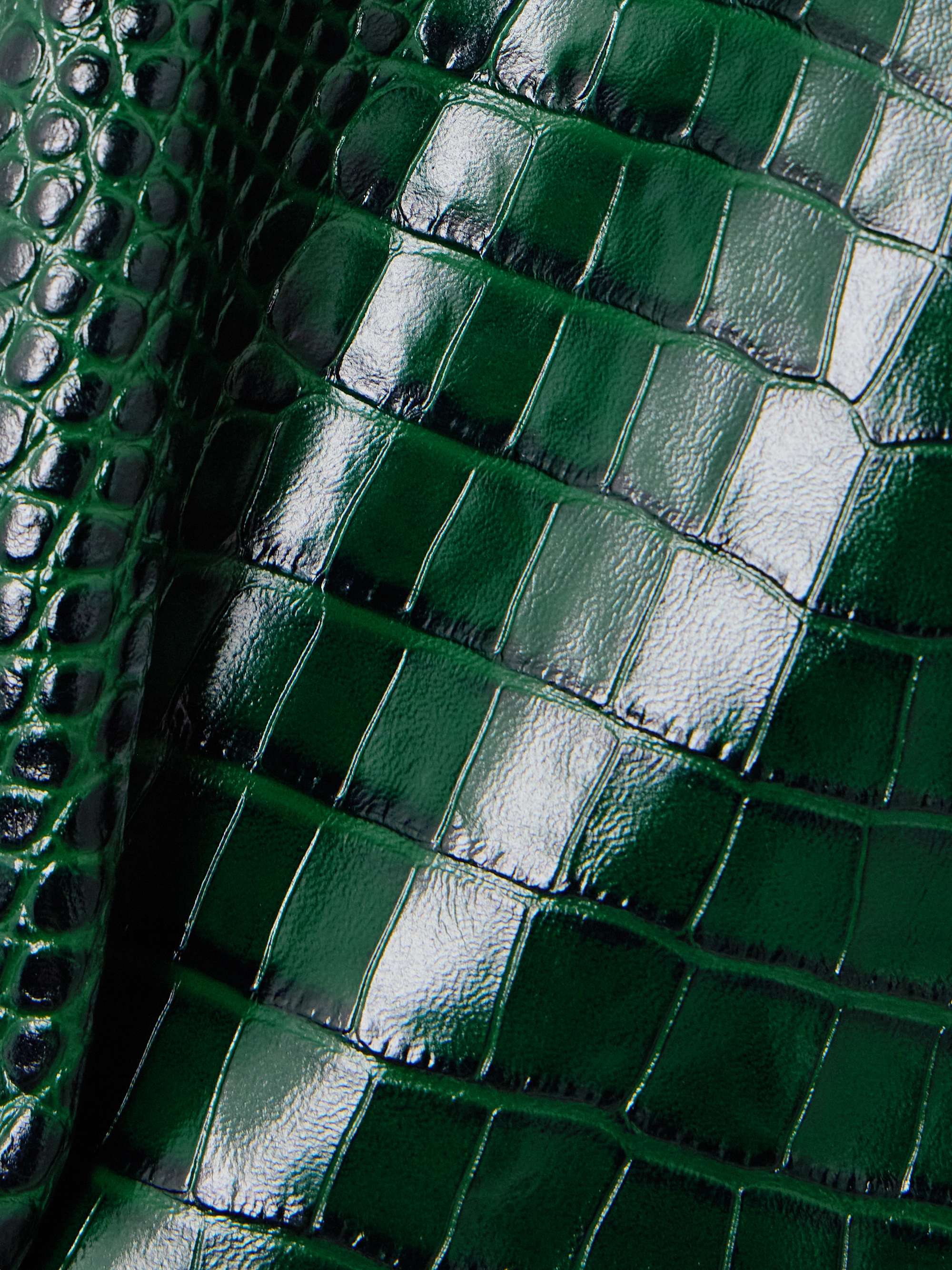 Croc-effect leather skirt view