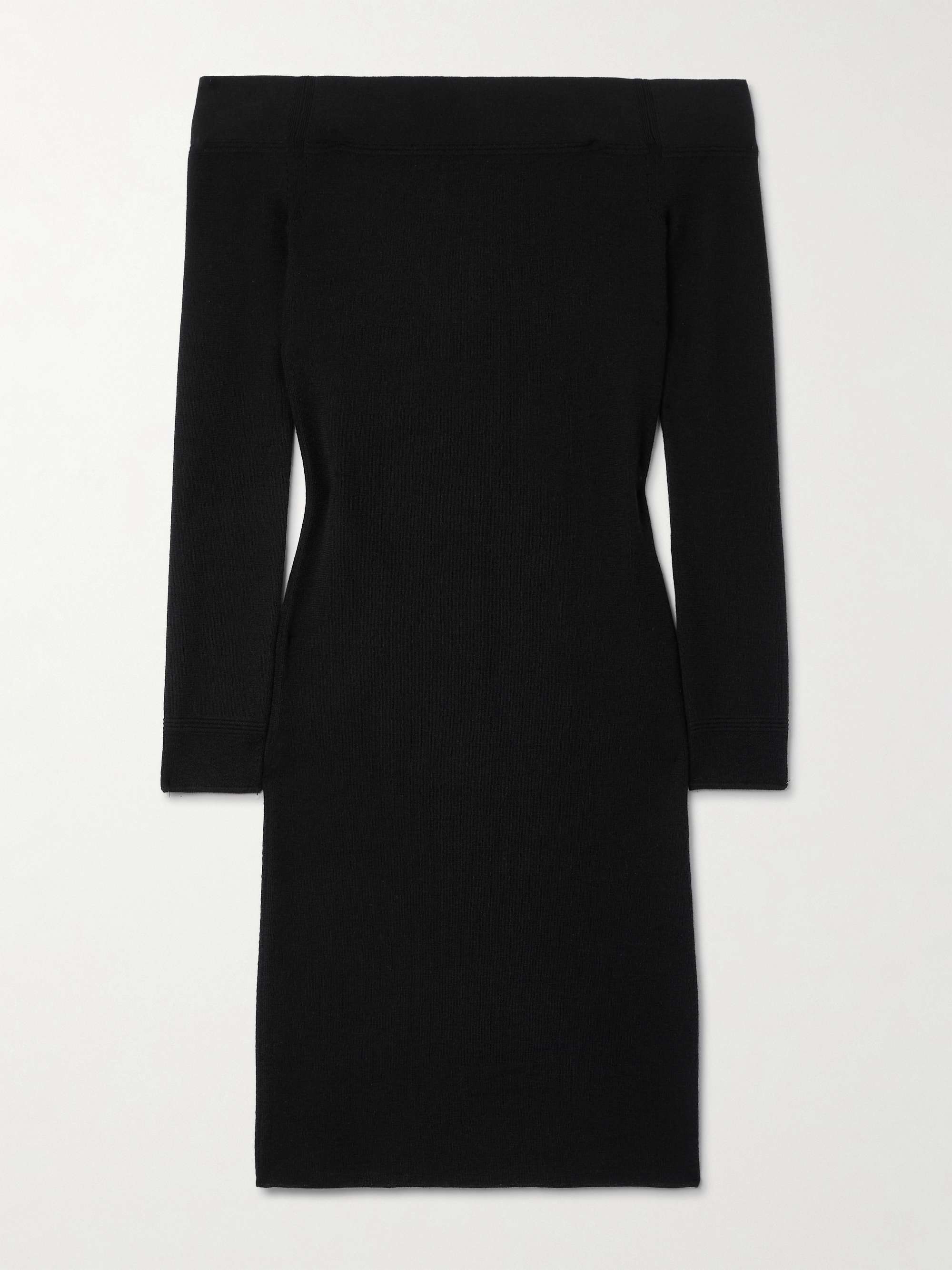 Off-the-shoulder cashmere and silk-blend dress view