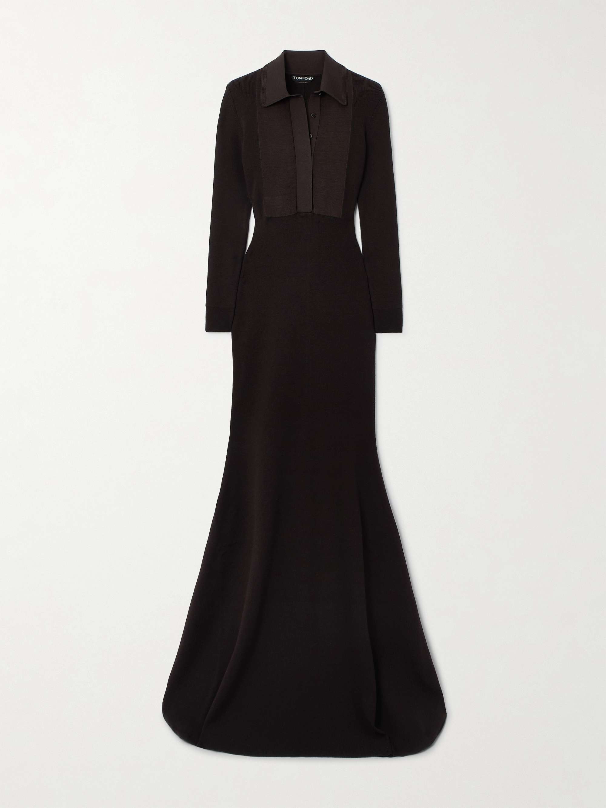Ribbed wool-blend polo gown view