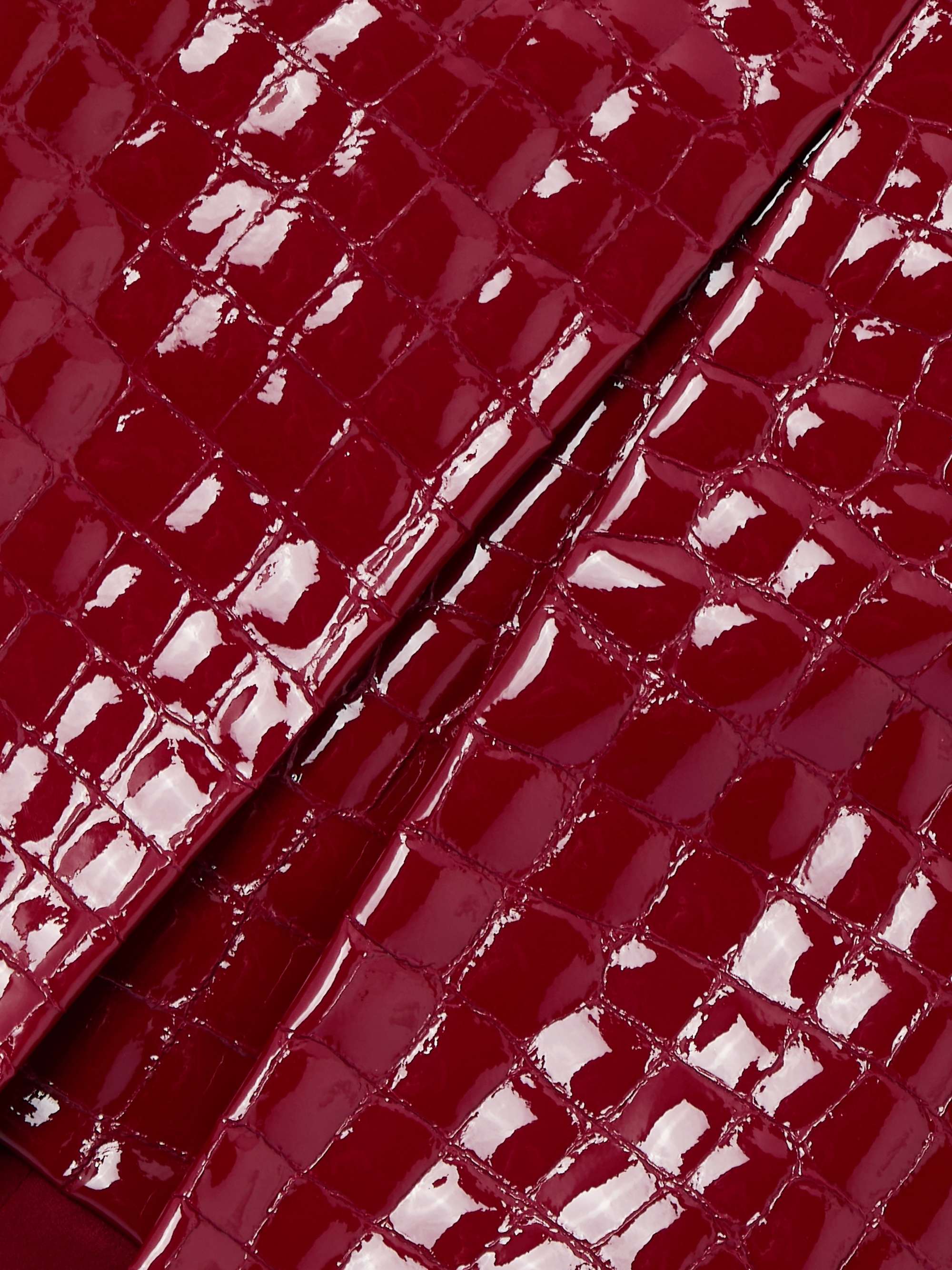 Croc-effect patent-leather mini skirt view