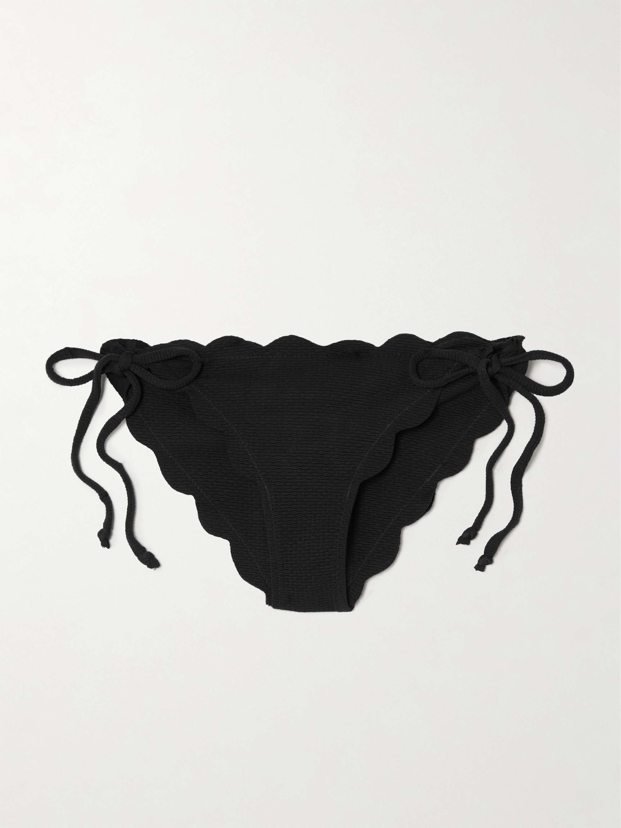 Mott scalloped recycled-seersucker bikini briefs view