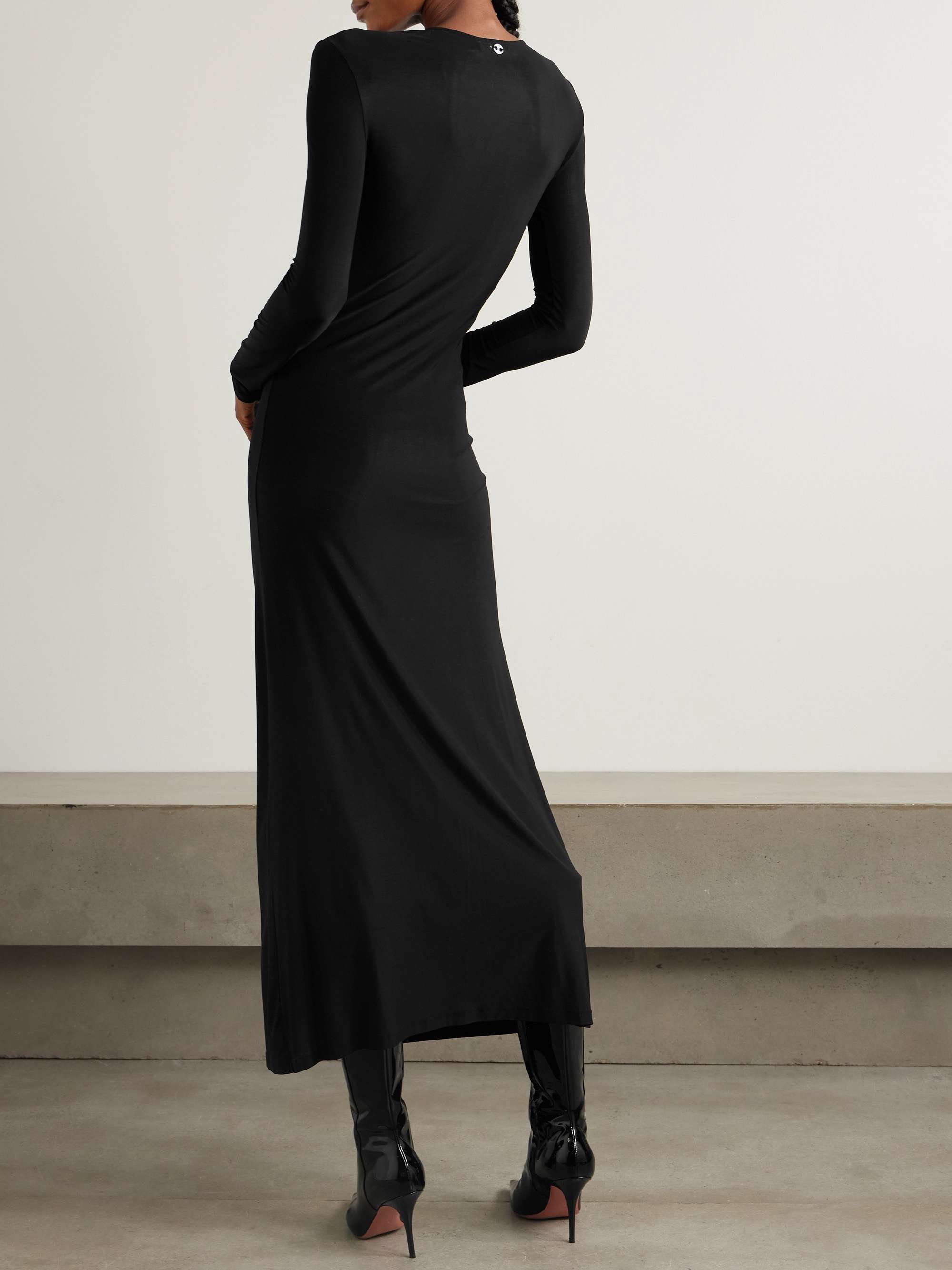 Eyelet-embellished stretch-jersey maxi dress view