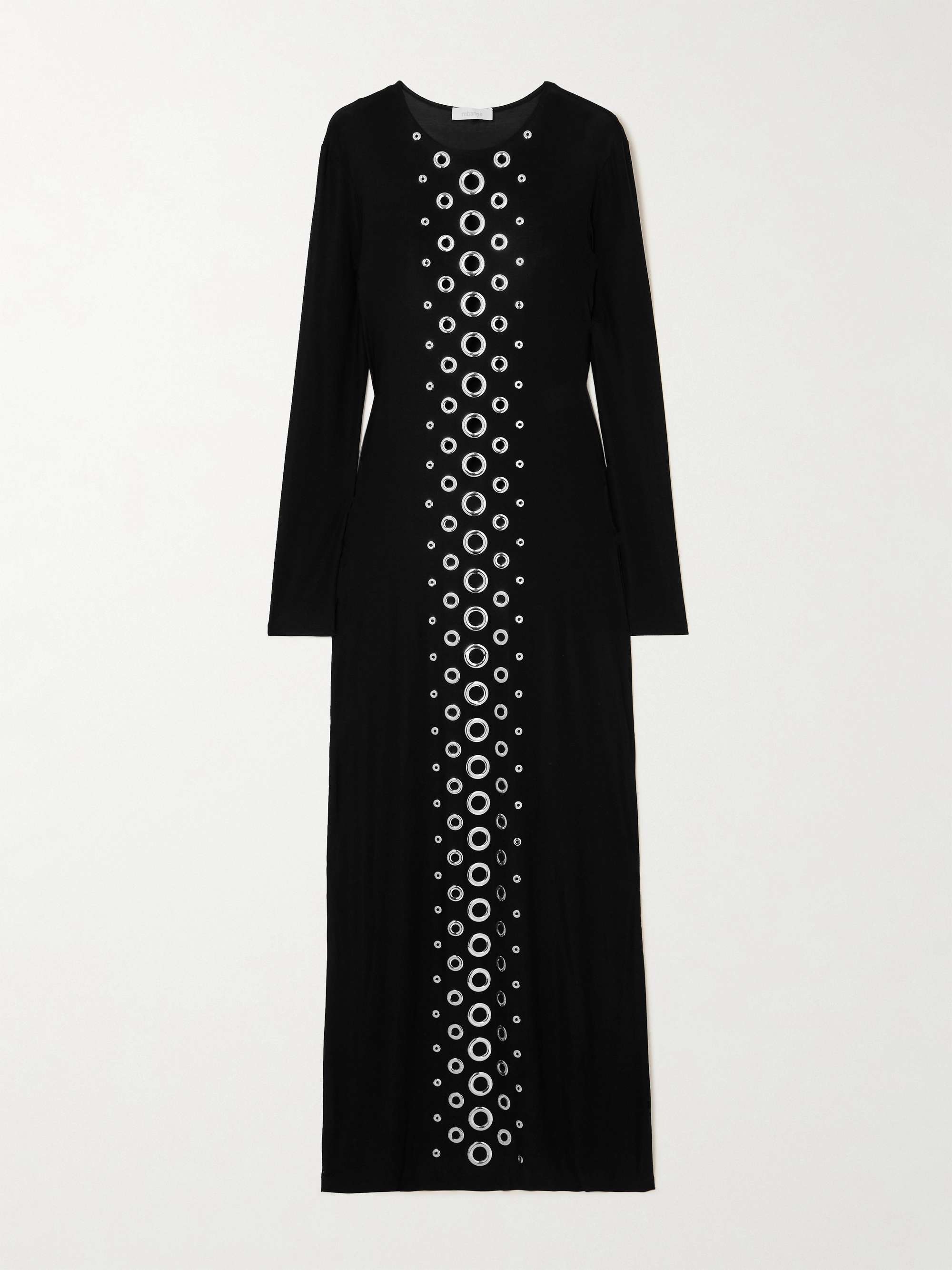Eyelet-embellished stretch-jersey maxi dress view