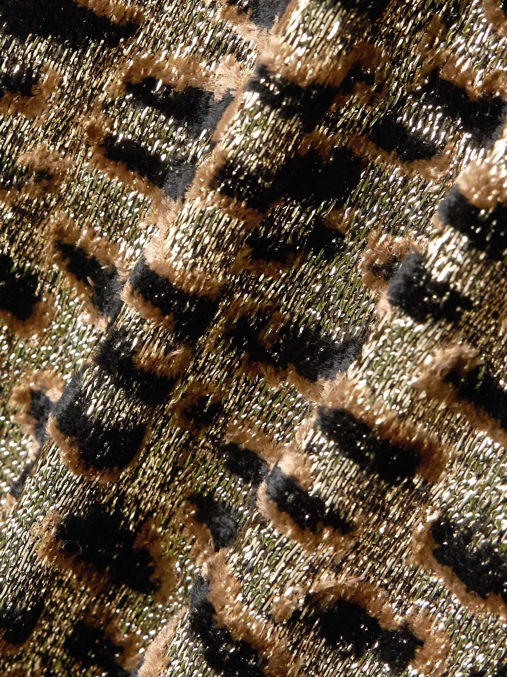Embellished leopard-print fil coupé lamé maxi dress view
