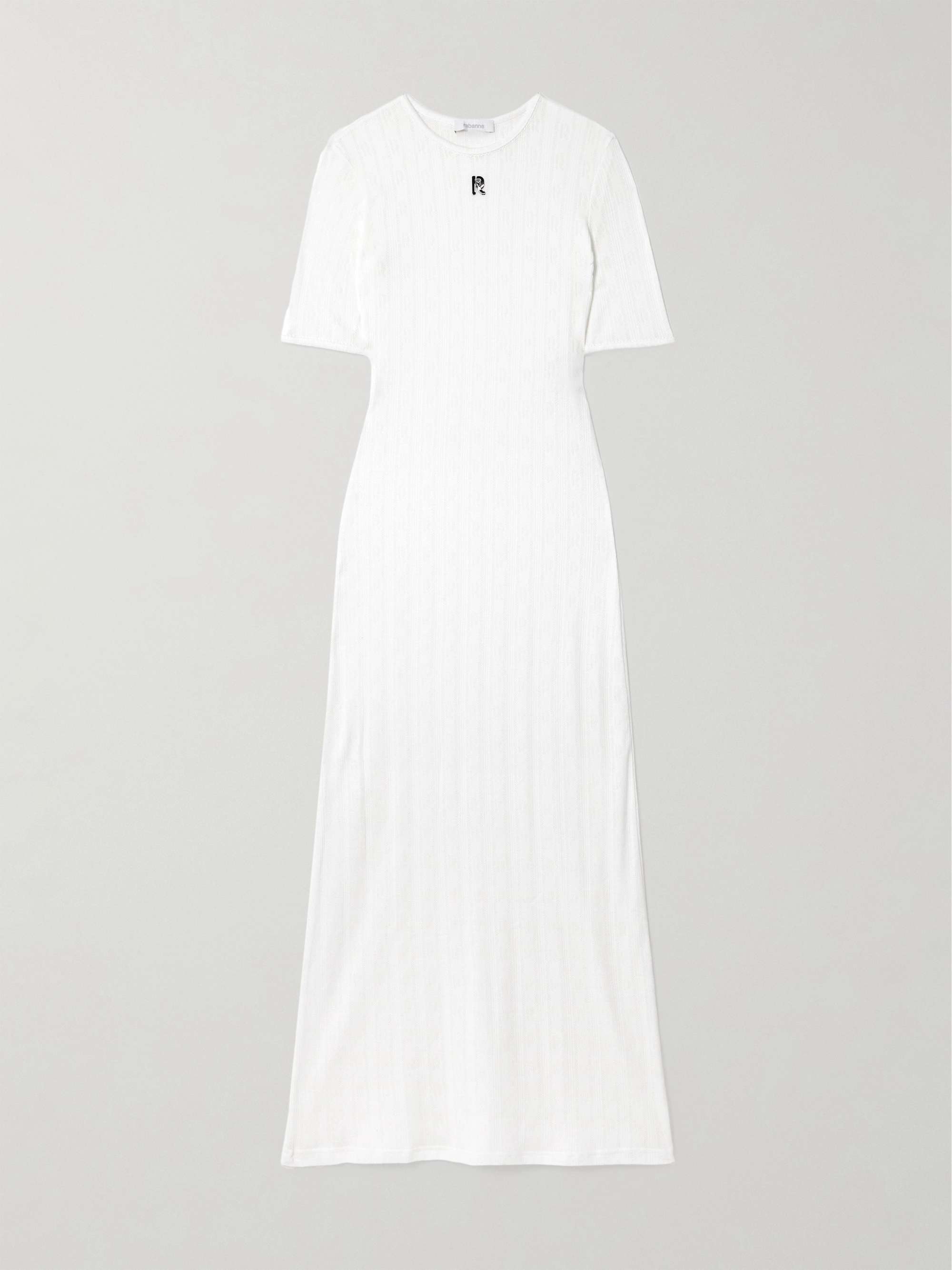 Embellished pointelle-knit cotton maxi dress view