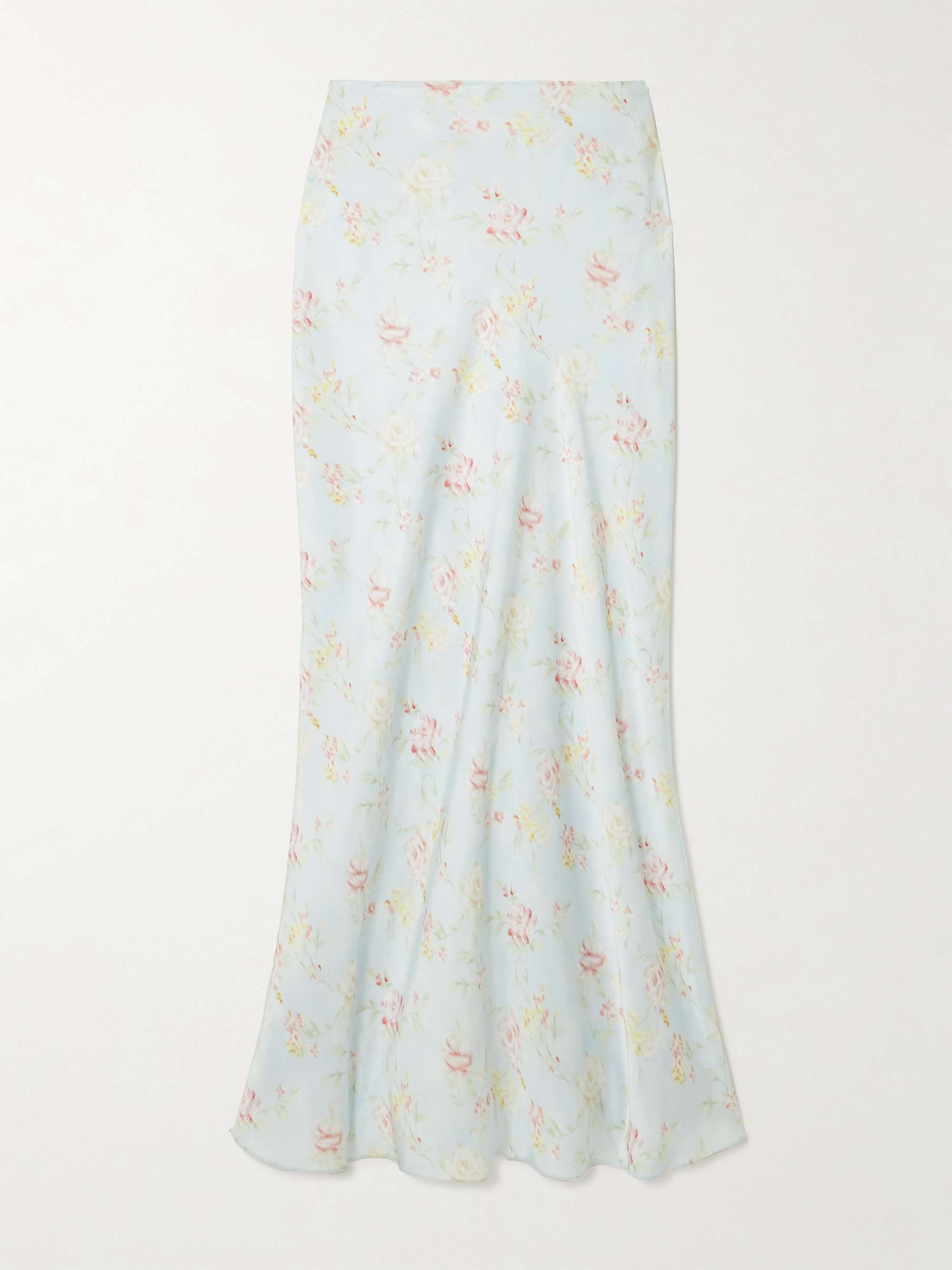 Floral-print satin maxi skirt view