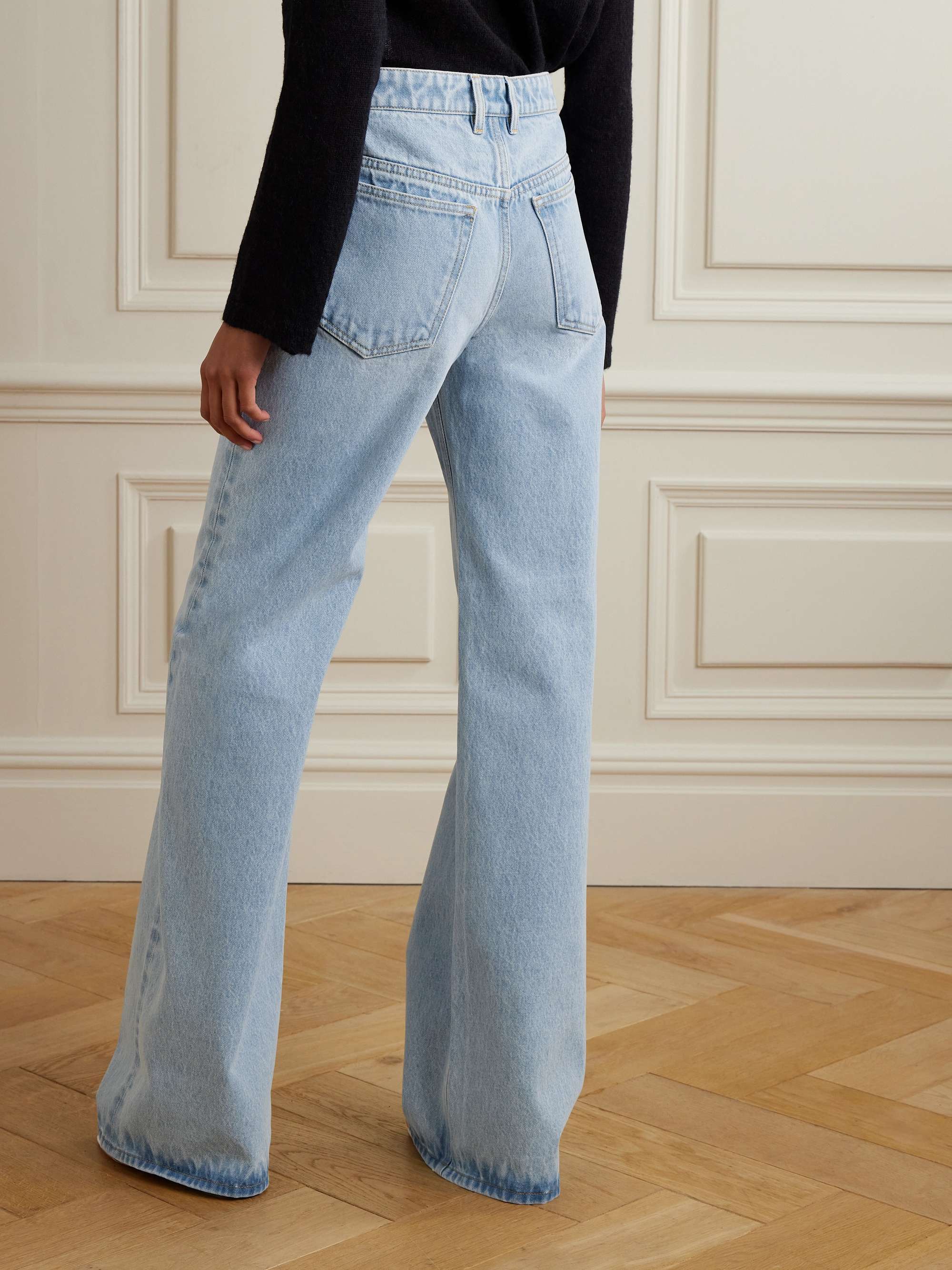 Embellished high-rise wide-leg jeans view