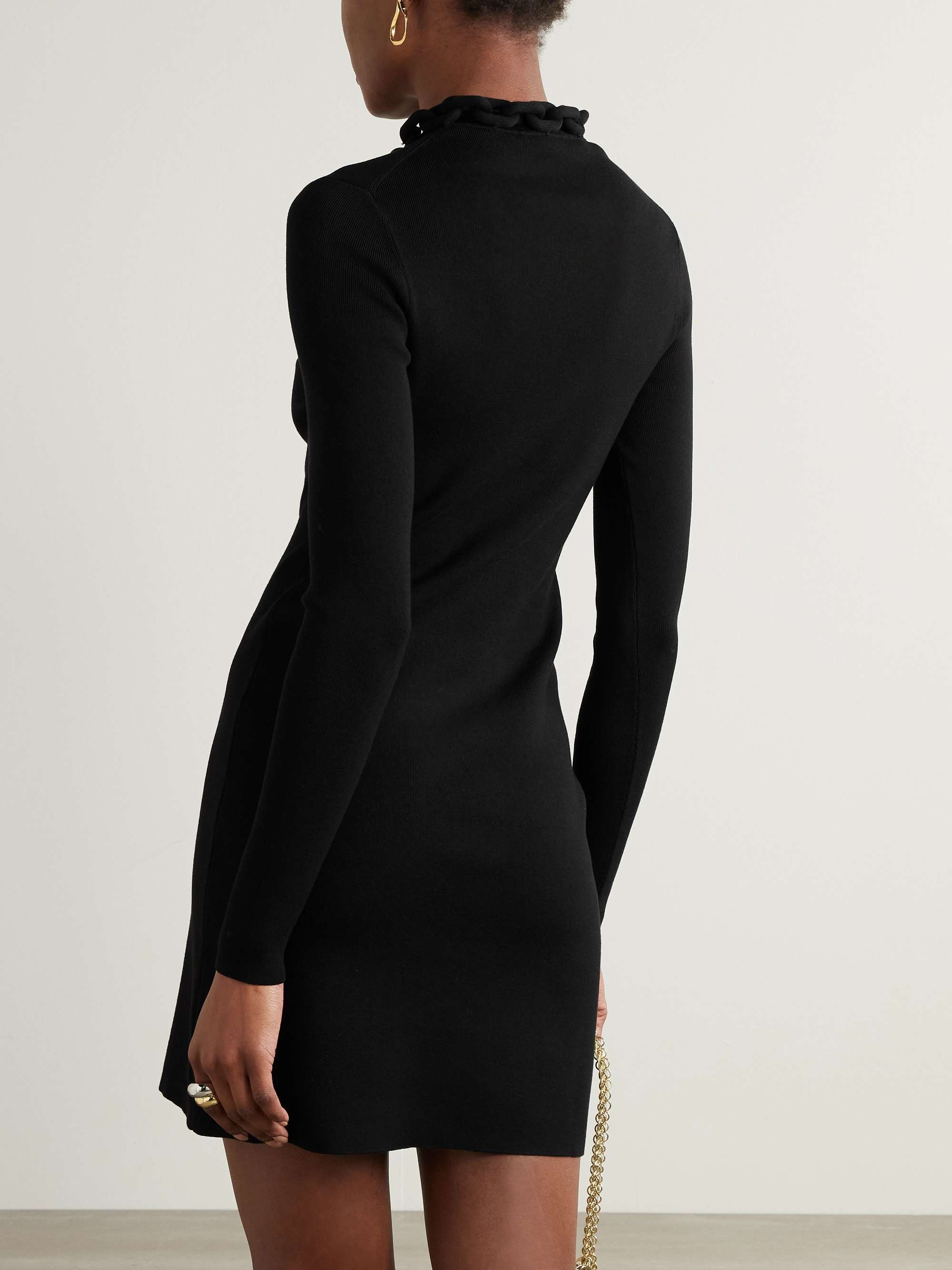 Embellished stretch silk and cotton-blend dress view