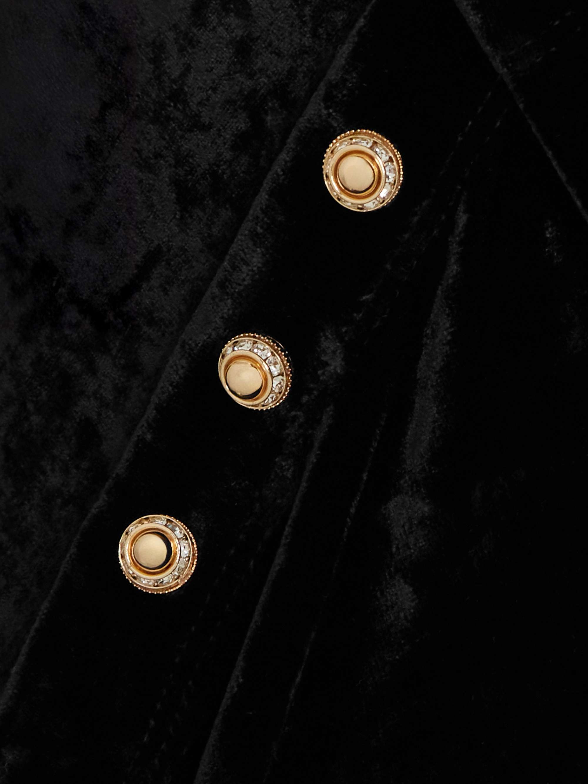 Embellished ruched velvet midi skirt view