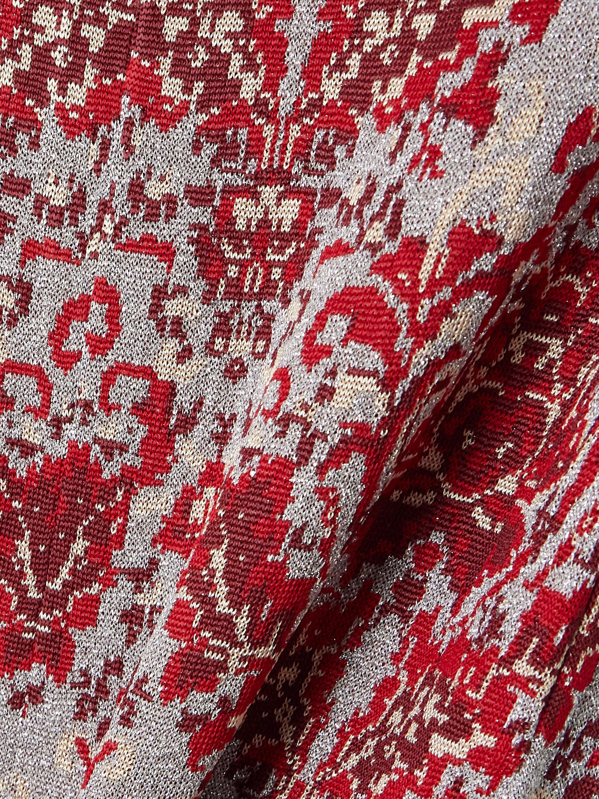 Metallic jacquard-knit flared pants view