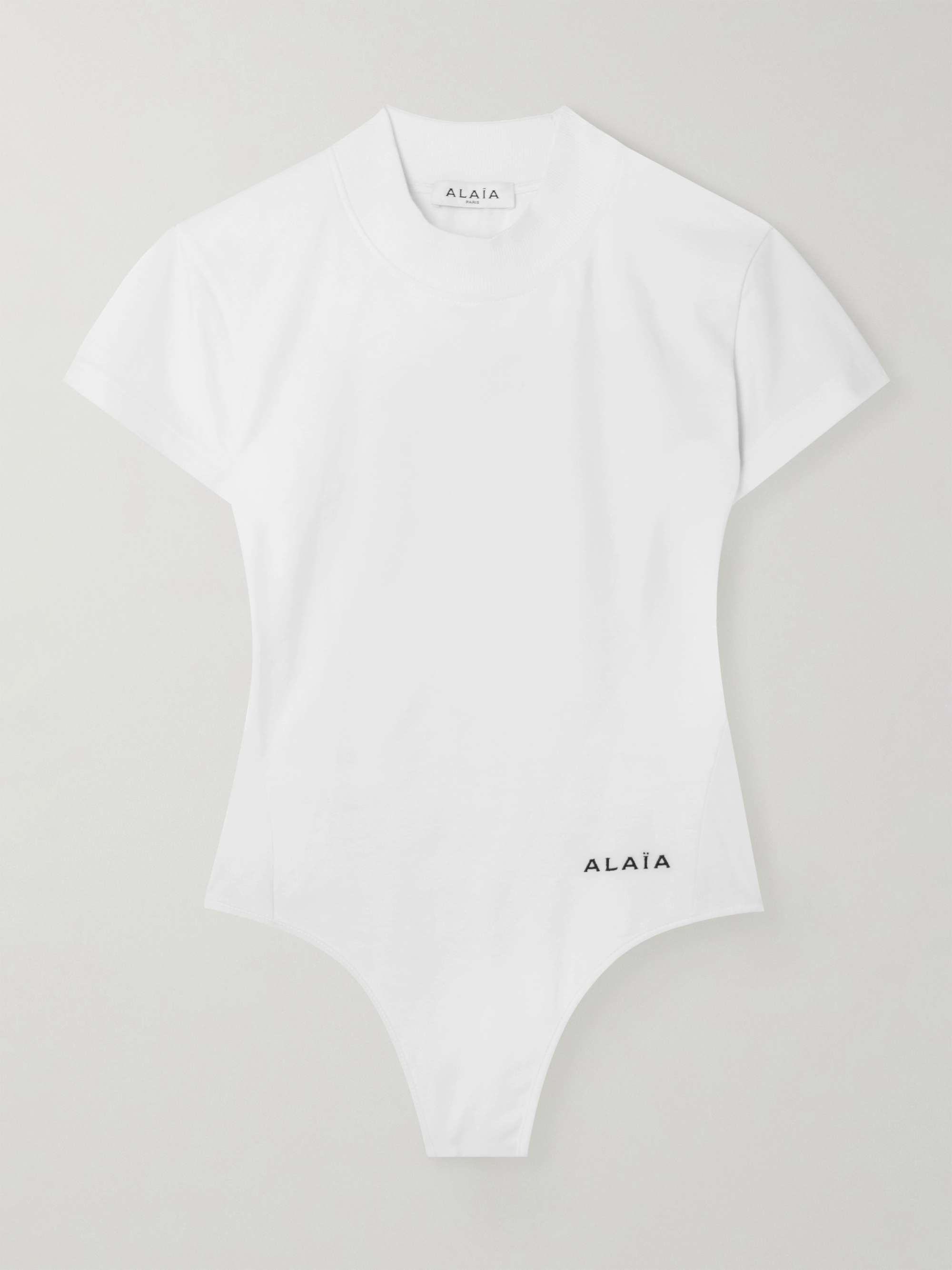 Embroidered stretch-cotton jersey bodysuit view
