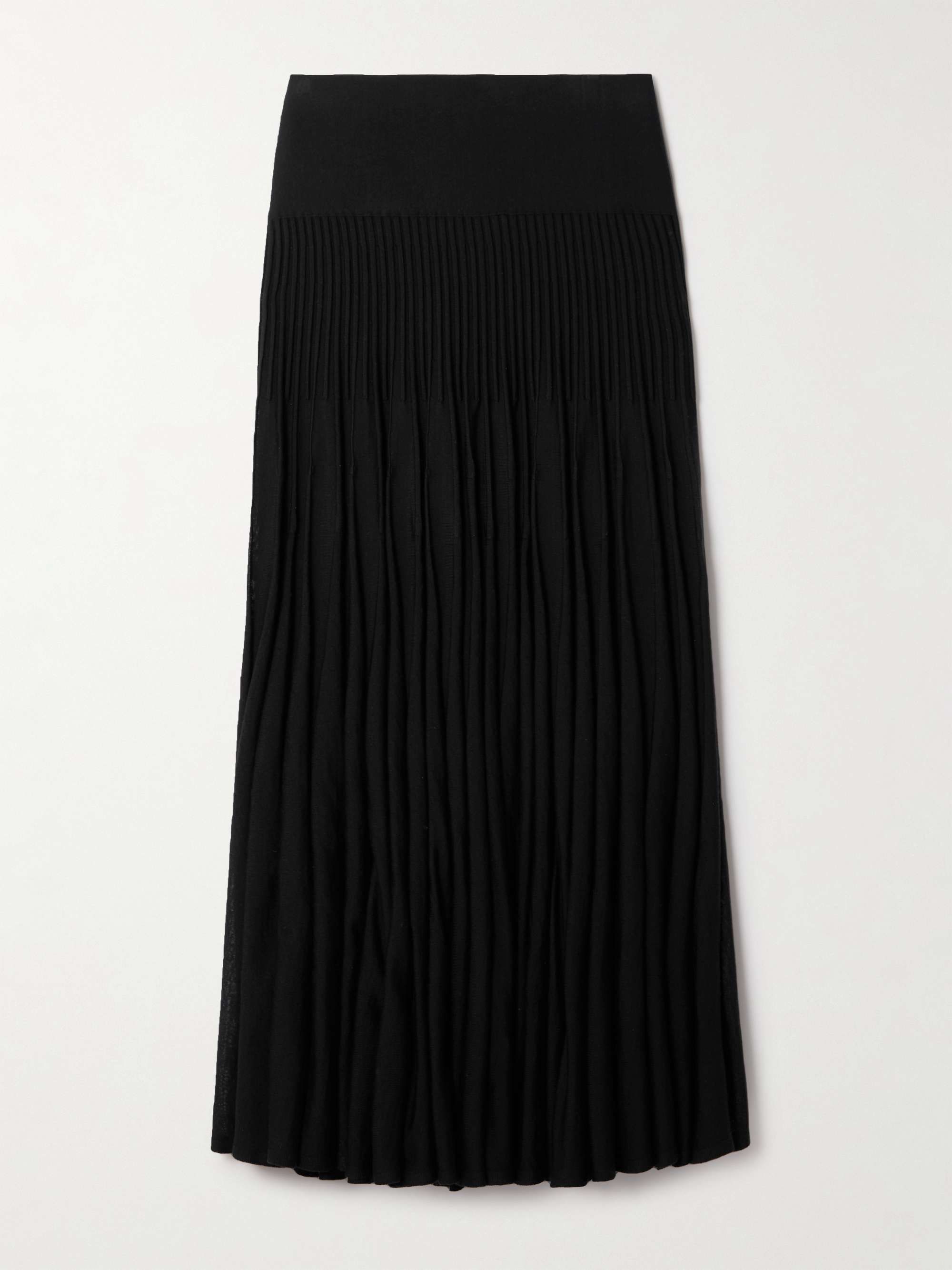Pleated wool midi skirt view
