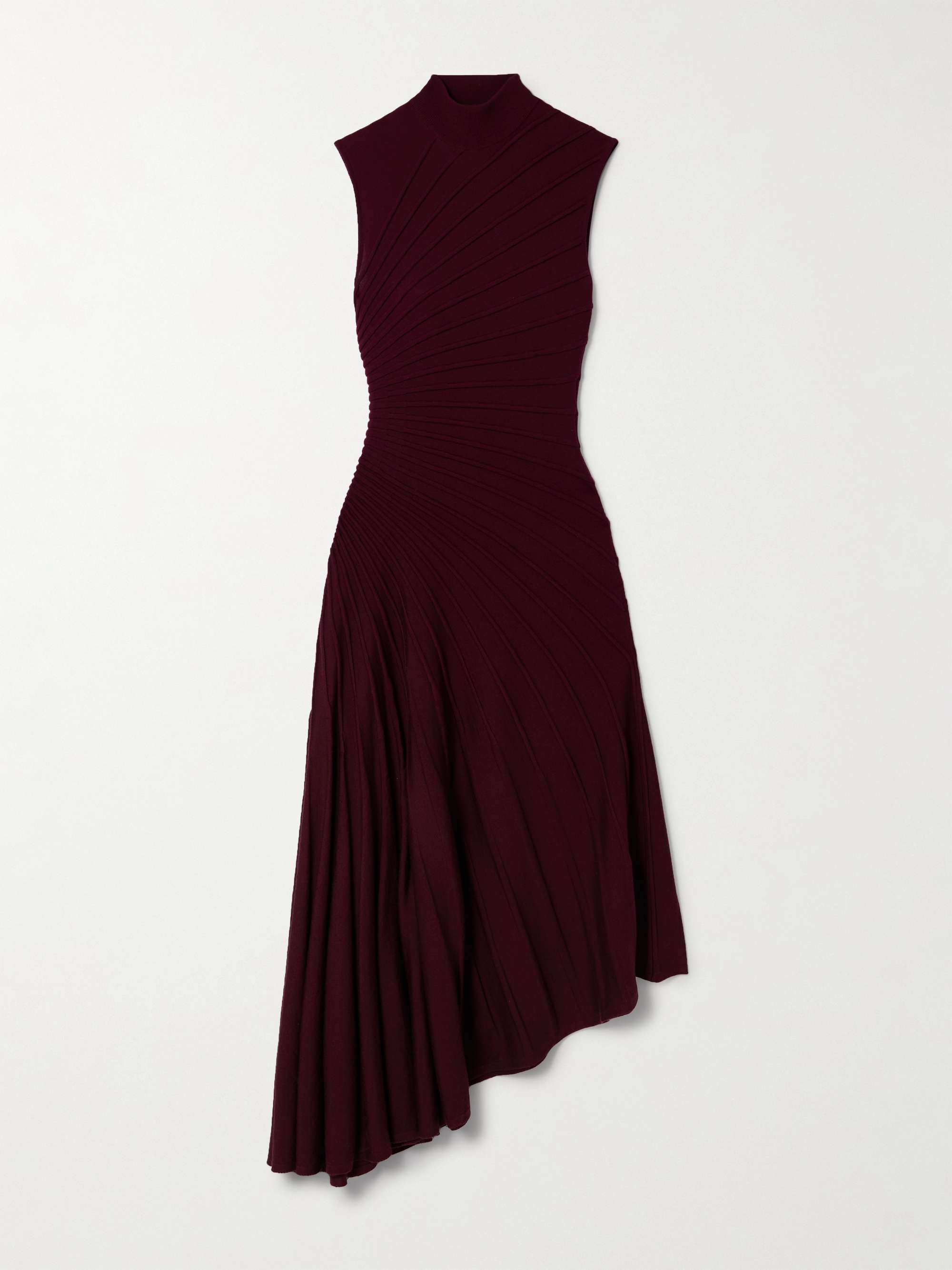 Asymmetric ribbed wool dress view