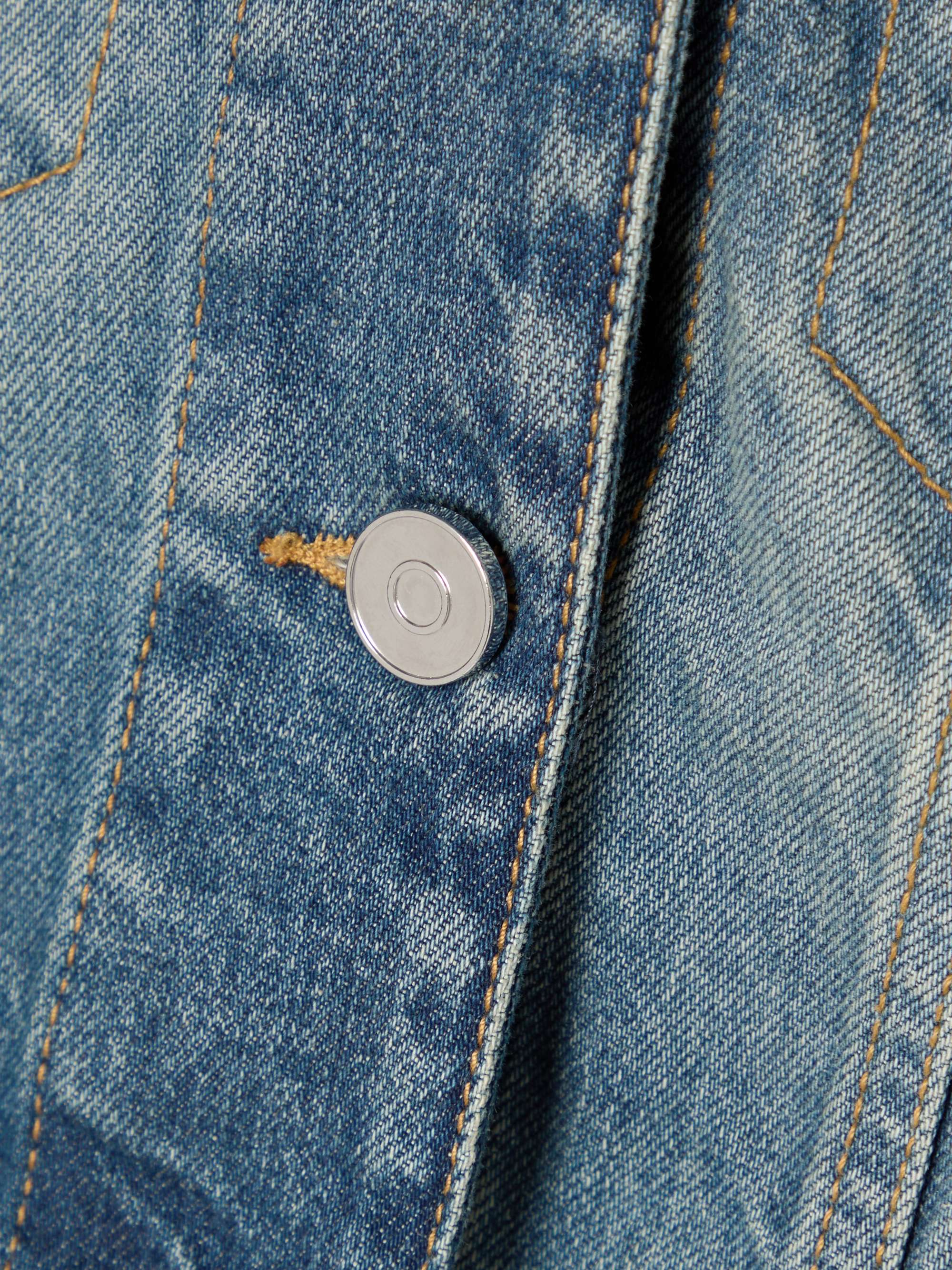 Cropped hooded denim jacket view