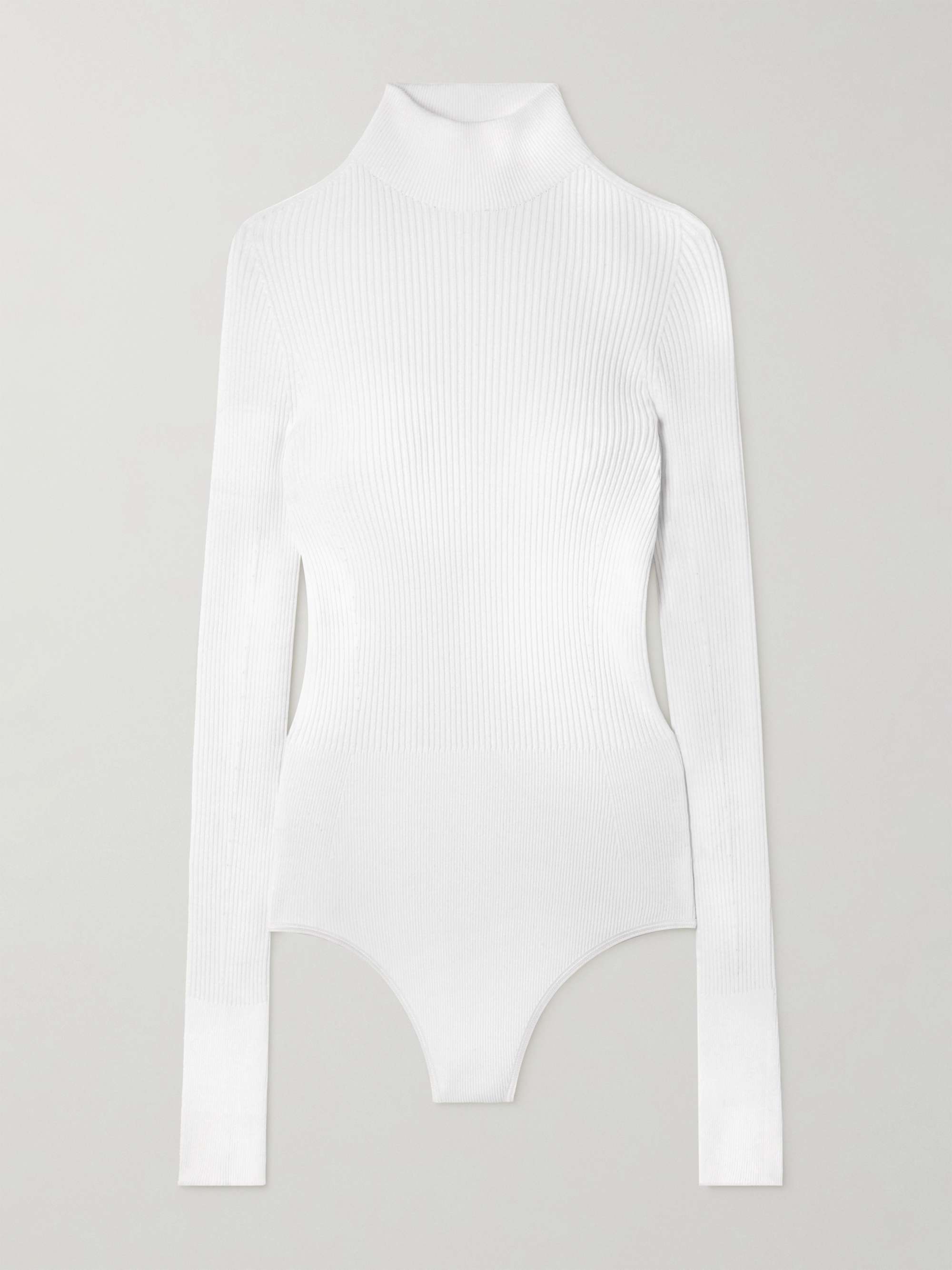 Ribbed-knit turtleneck bodysuit view