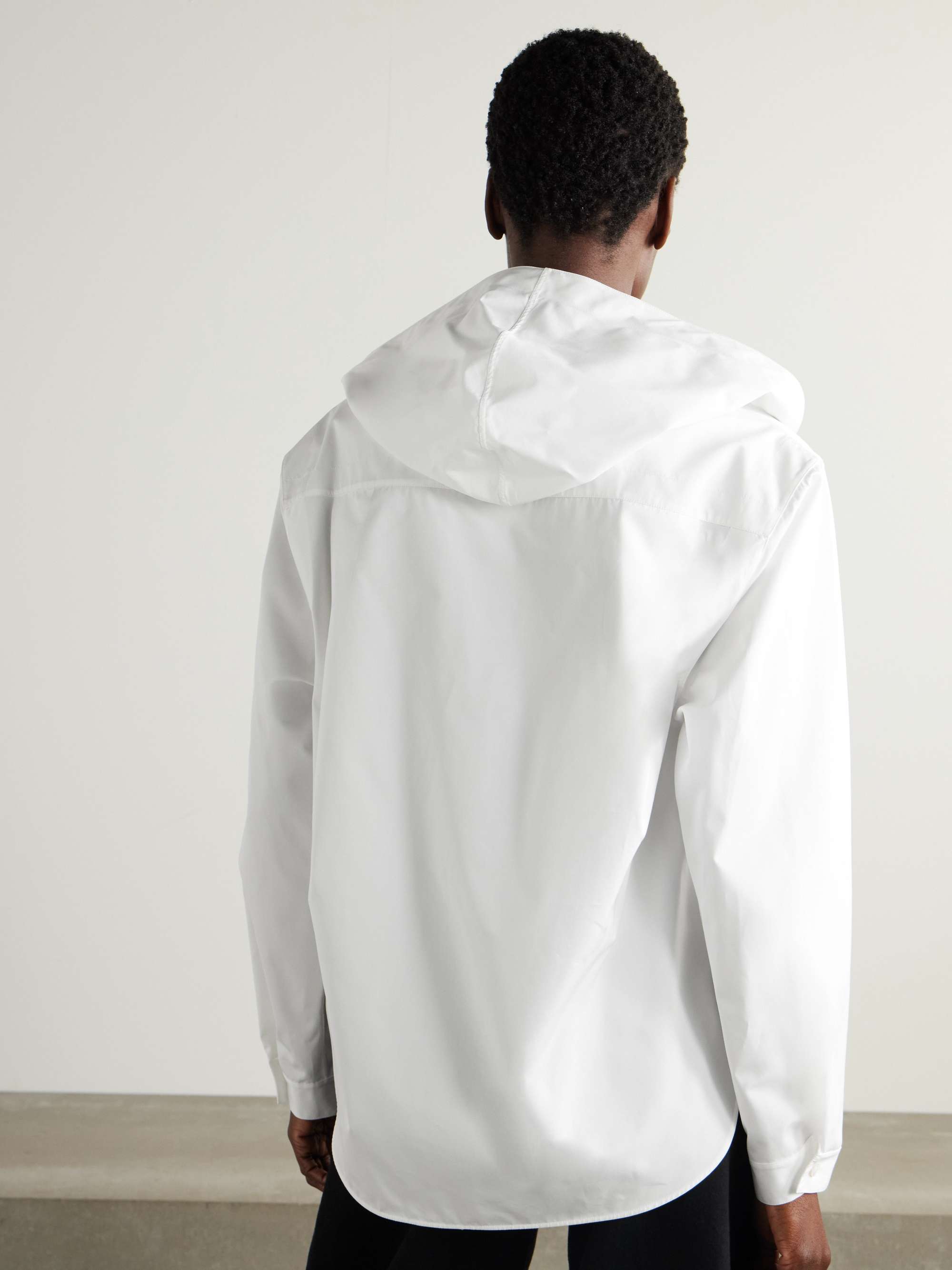 Hooded cotton-poplin blouse view