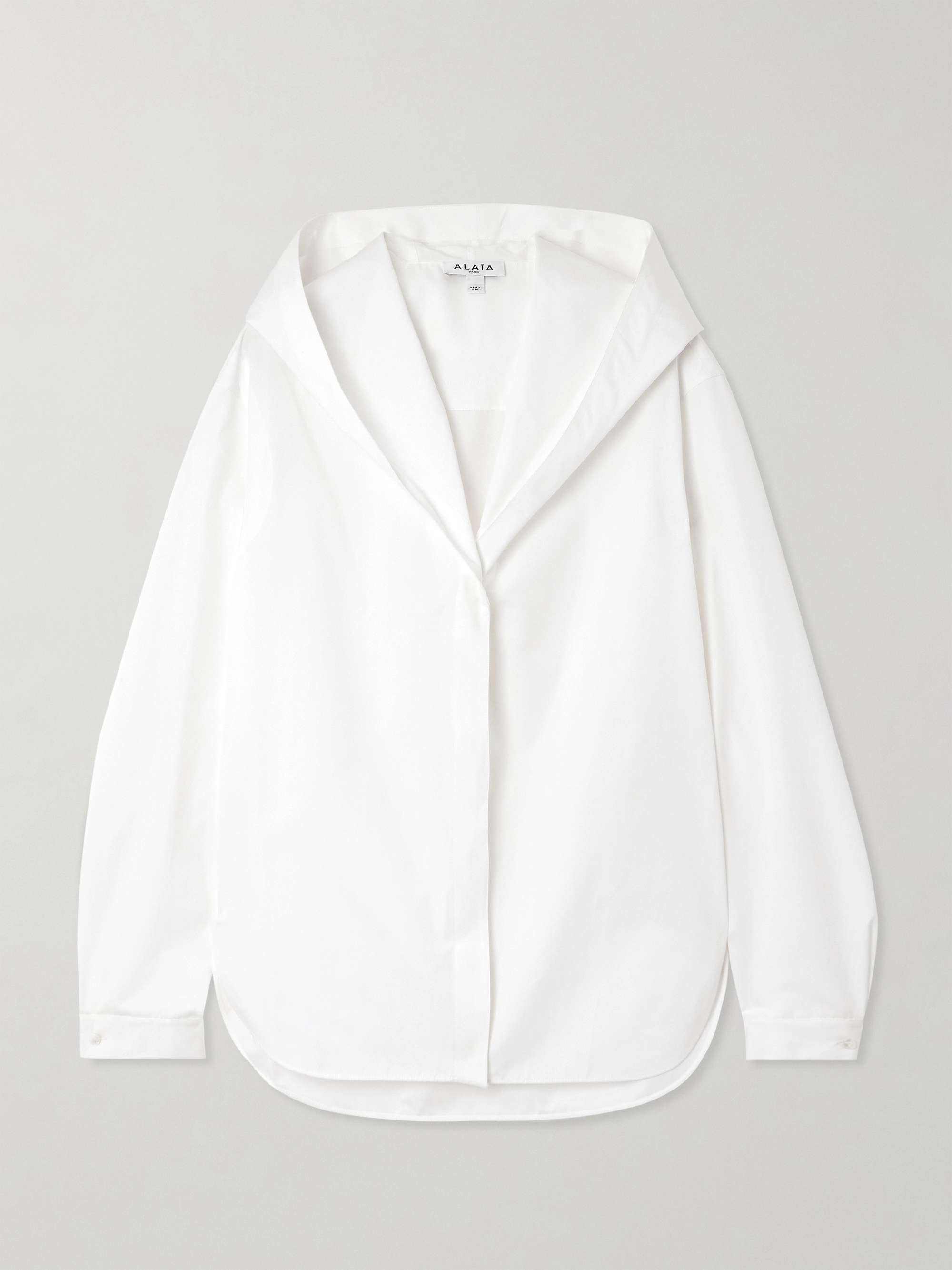 Hooded cotton-poplin blouse view