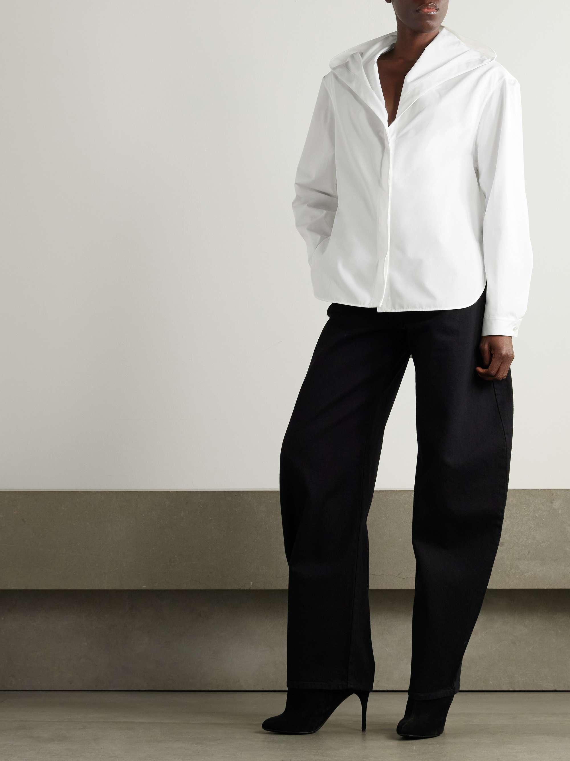 Hooded cotton-poplin blouse view