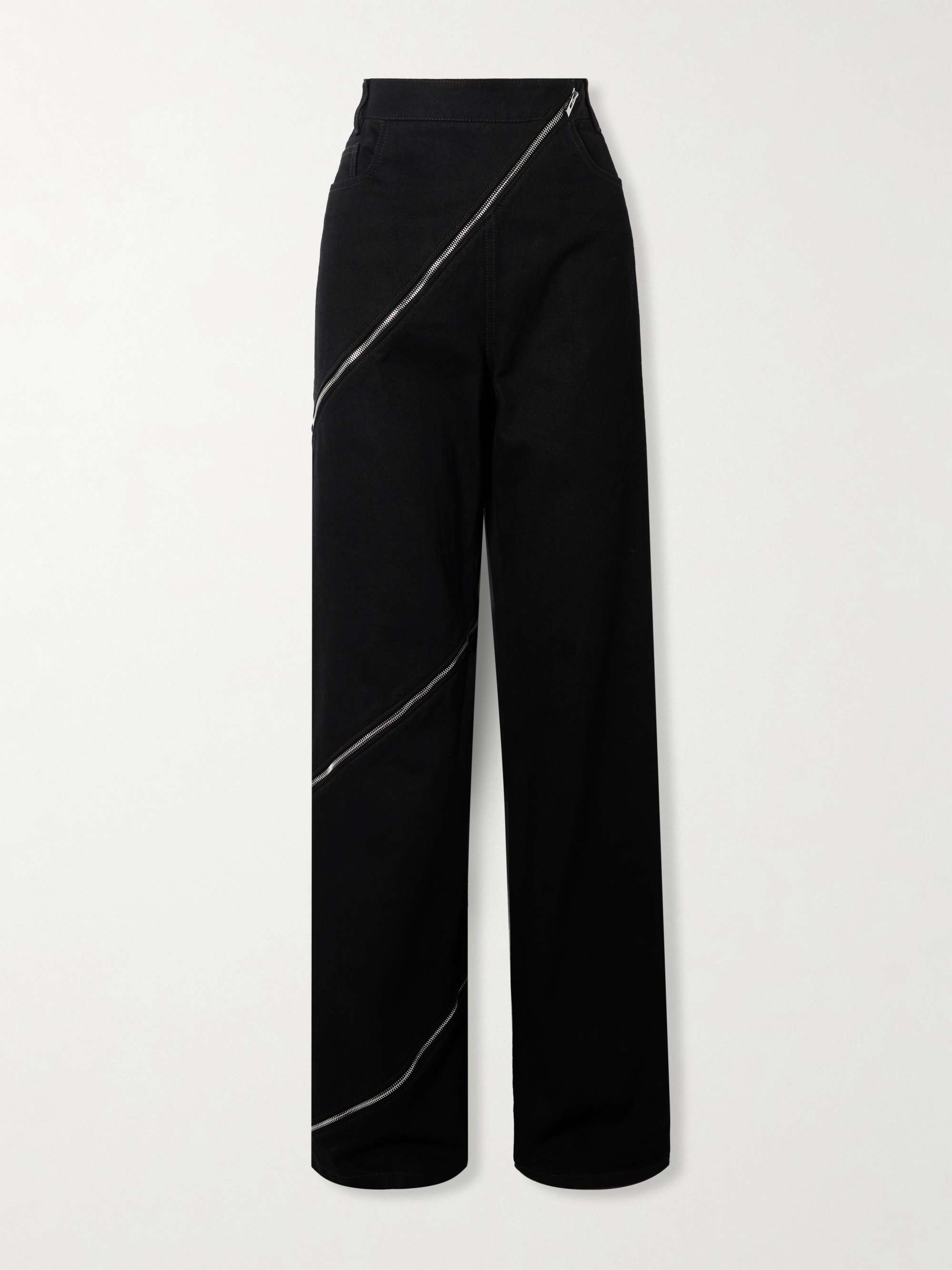 Zip-embellished wide-leg jeans view