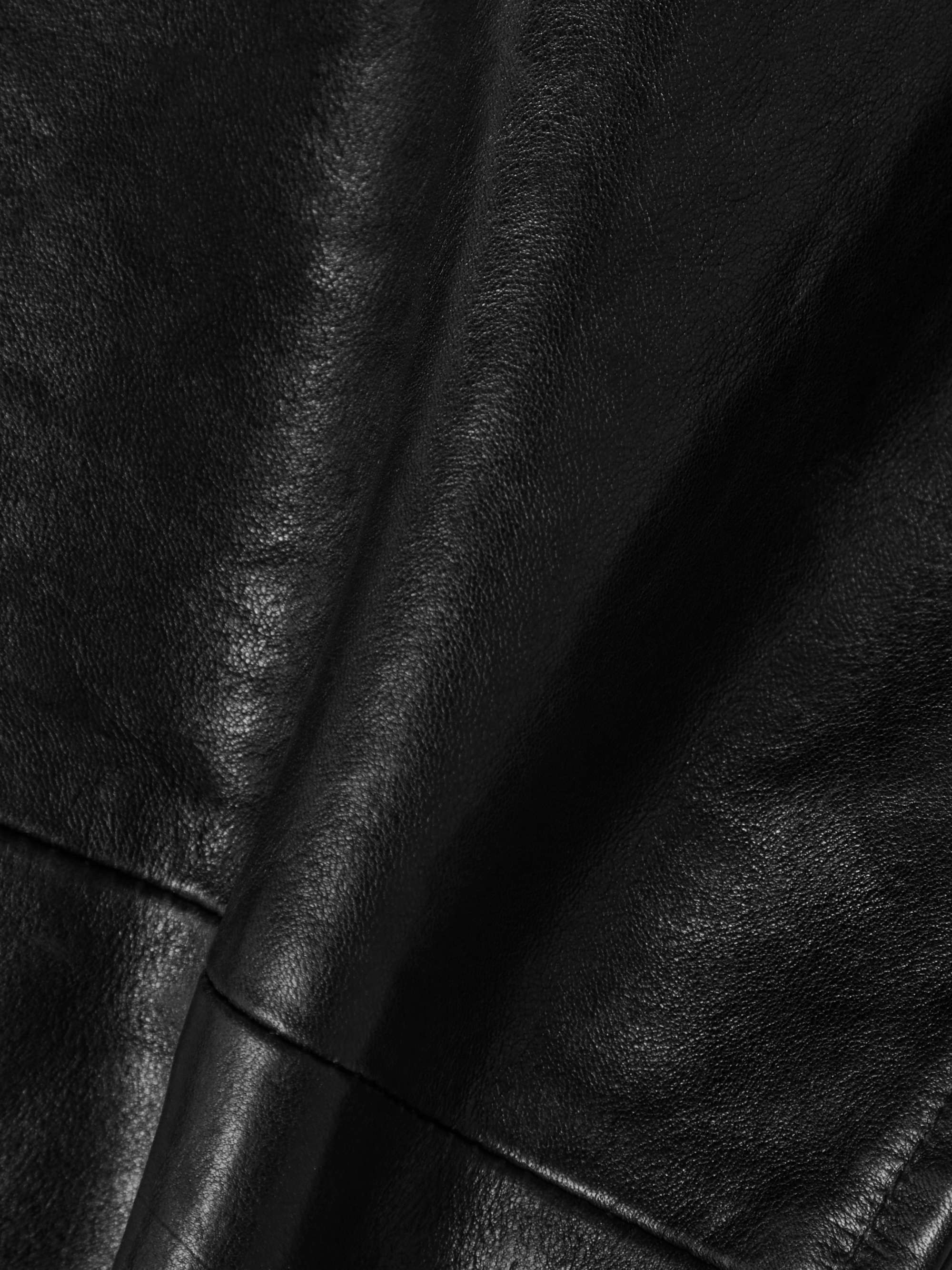 Hooded leather biker jacket view