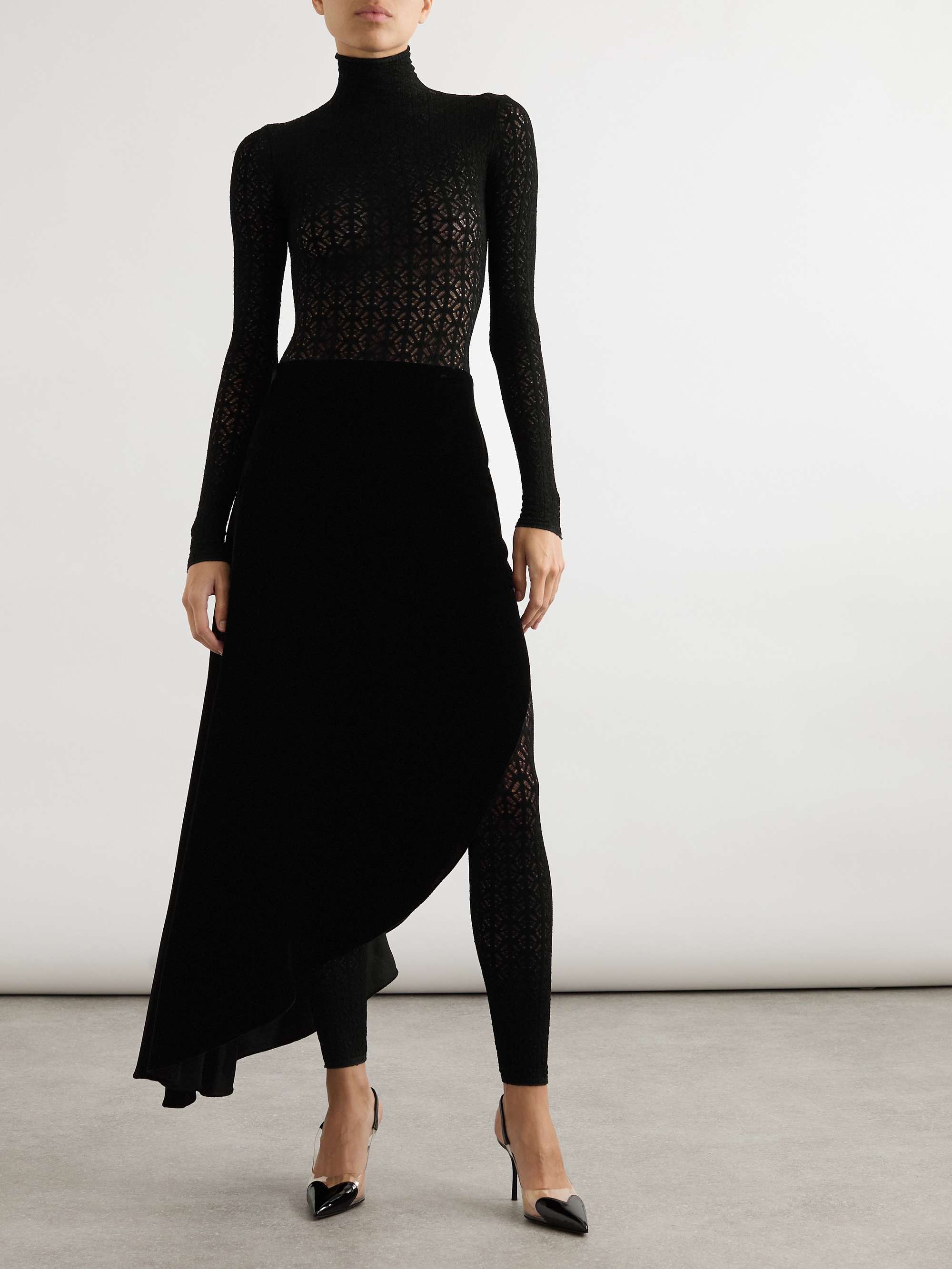 Open-knit turtleneck jumpsuit view