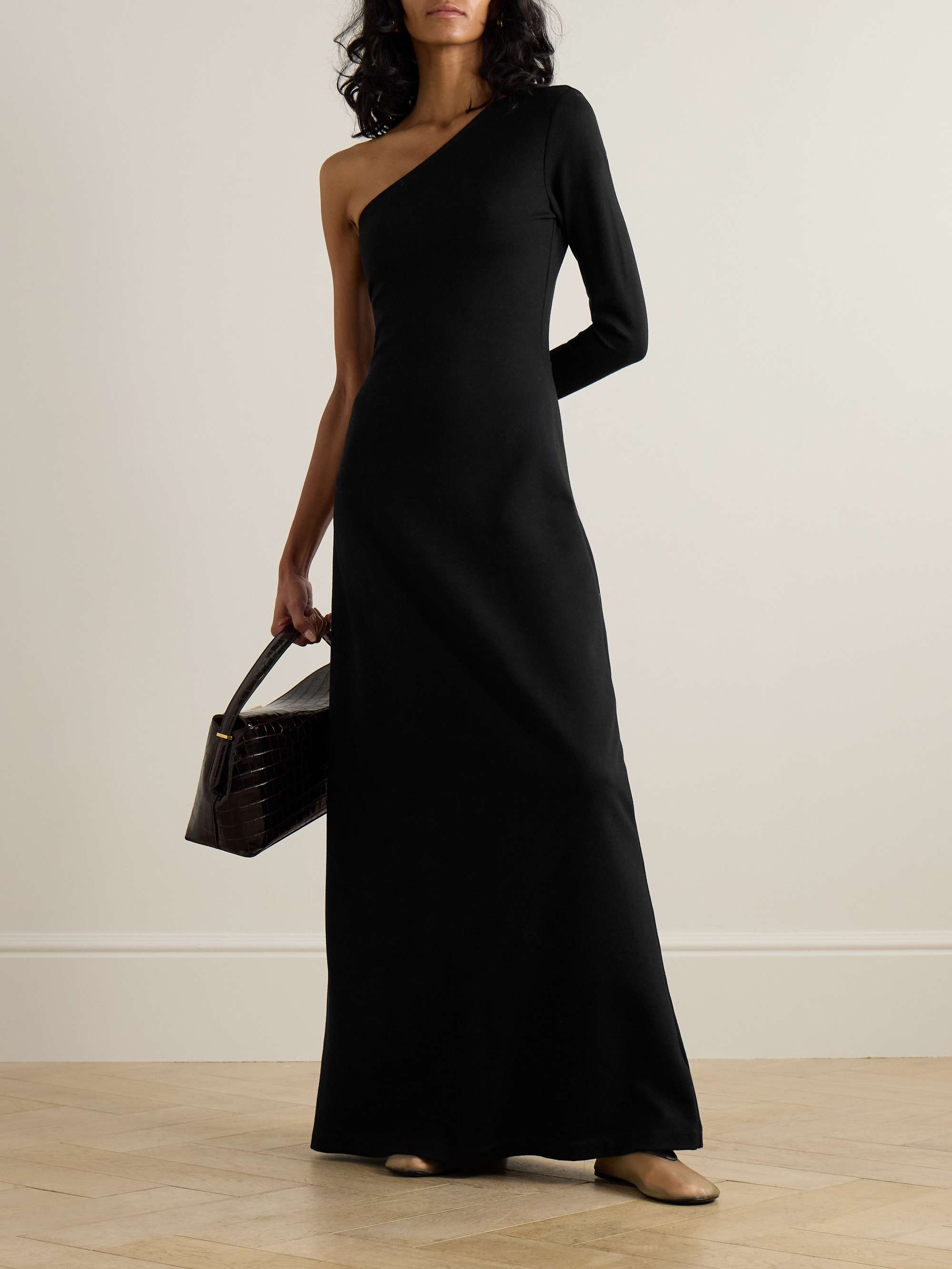 Rio one-shoulder stretch-jersey maxi dress view