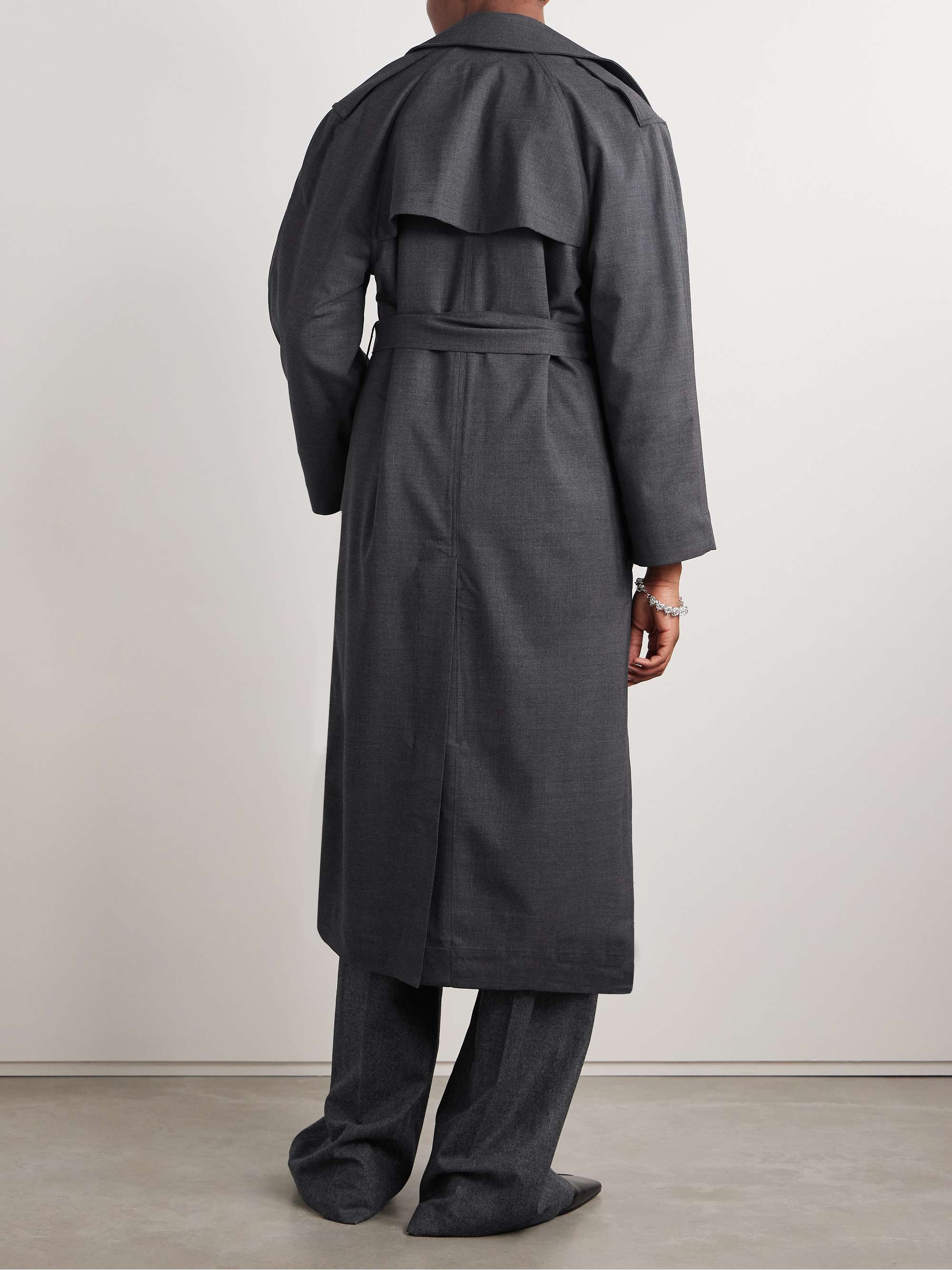 Jane belted double-breasted wool-blend trench coat view