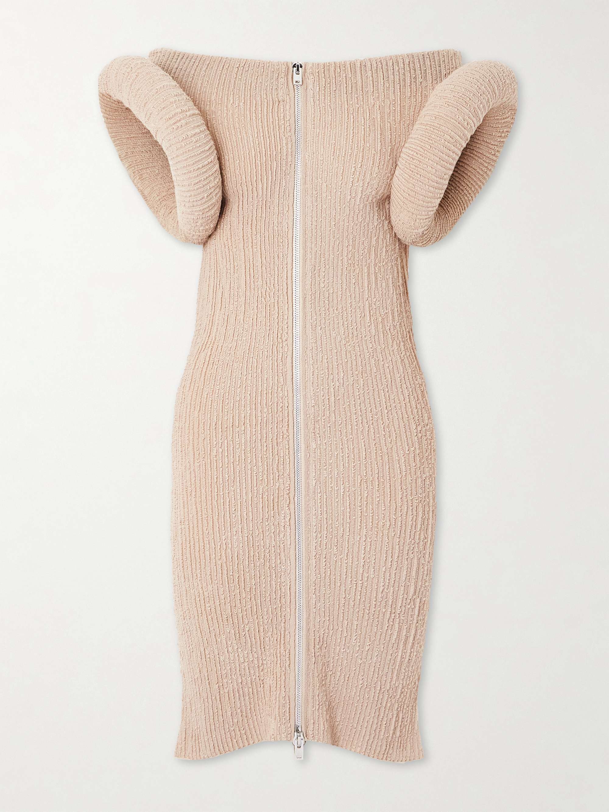 Frayed ribbed bouclé mini dress view