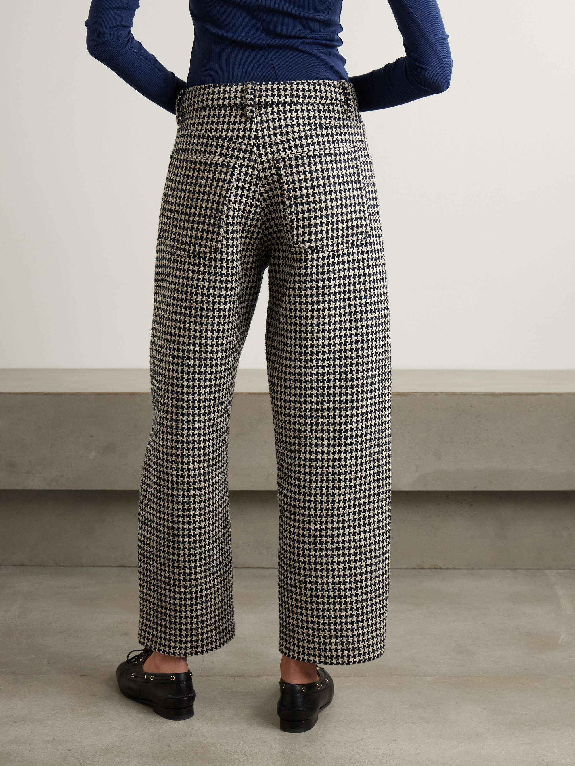 The Tweed Barrel houndstooth tweed wide-leg pants view