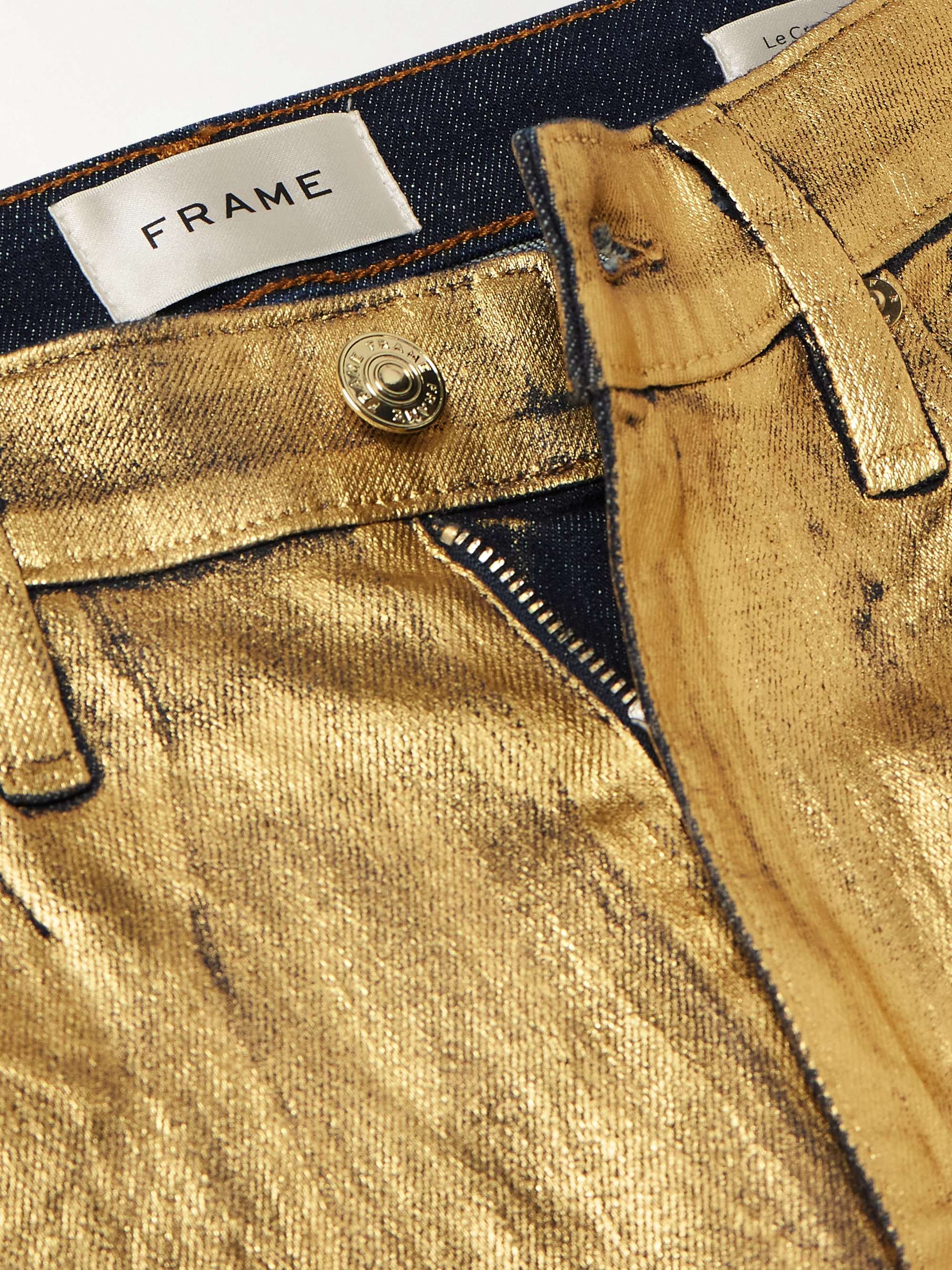 Le Crop Mini cropped metallic coated high-rise bootcut jeans view