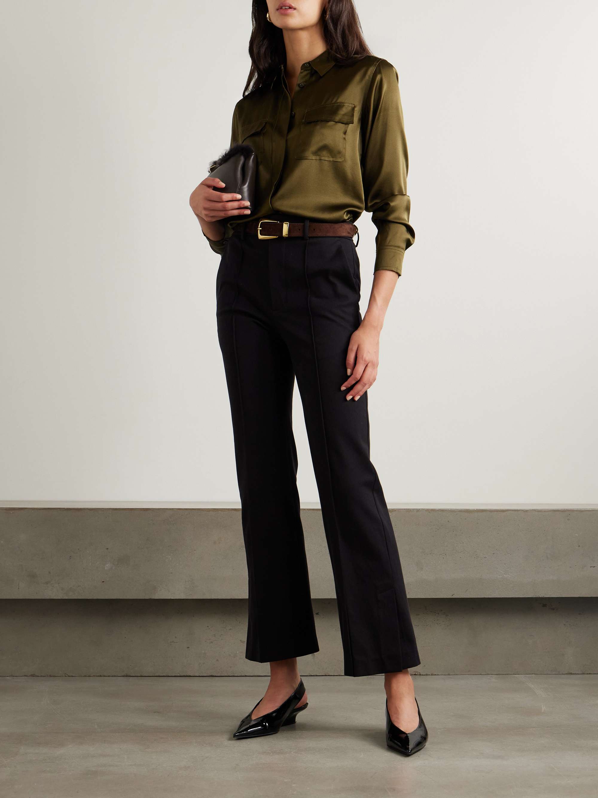 Crop Kick Flare stretch-cotton pants view