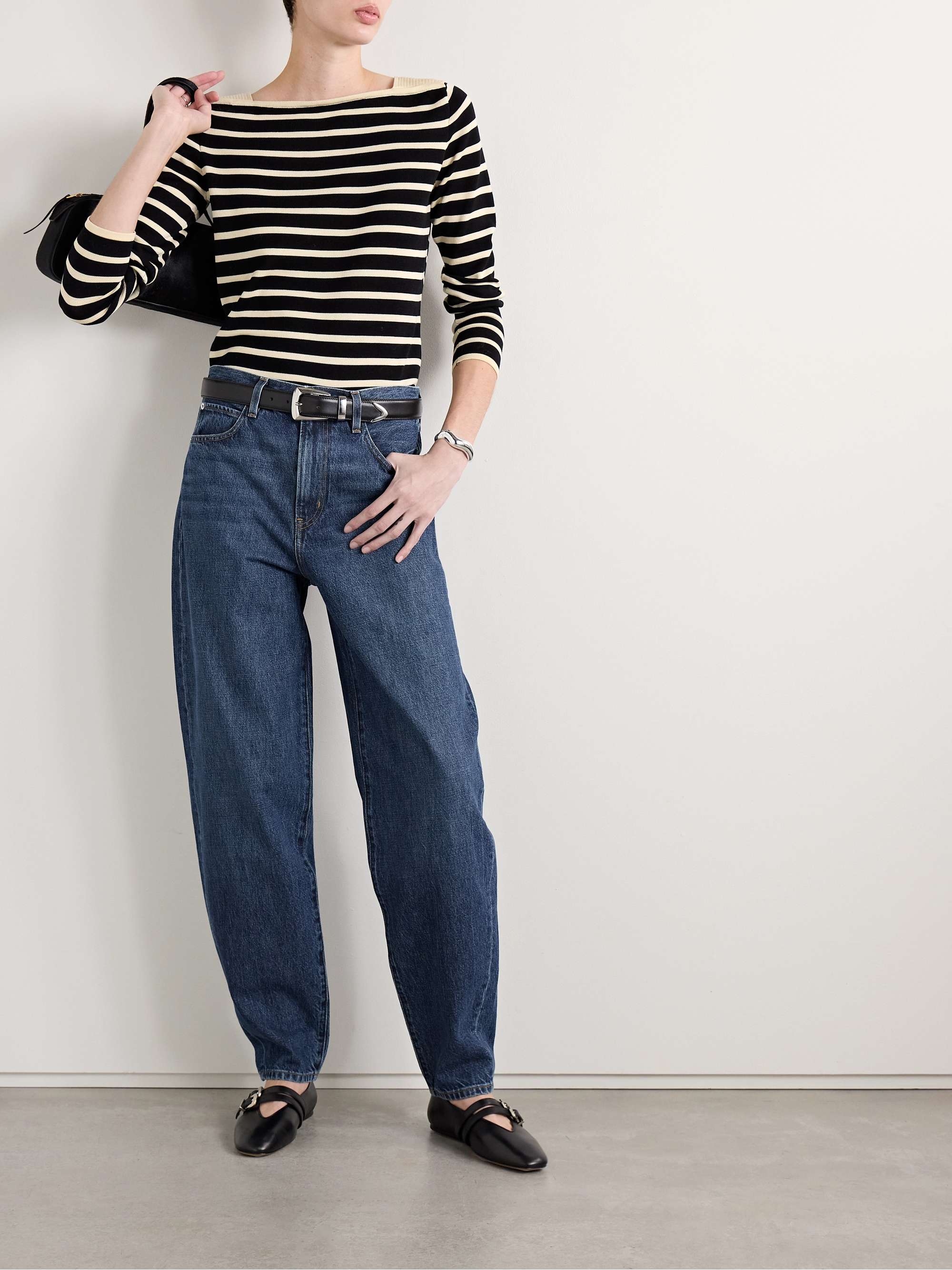 The Narrow high-rise tapered jeans view