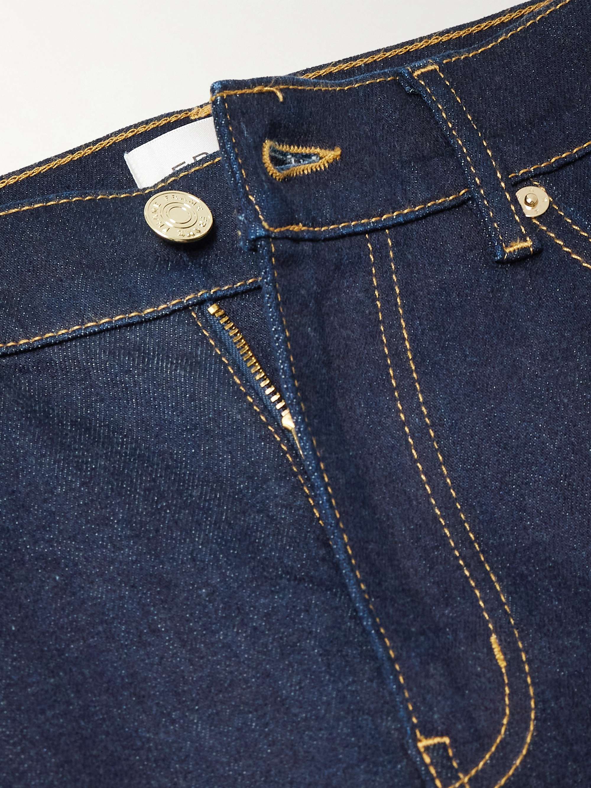 Le Slim Palazzo topstitched high-rise wide-leg jeans view